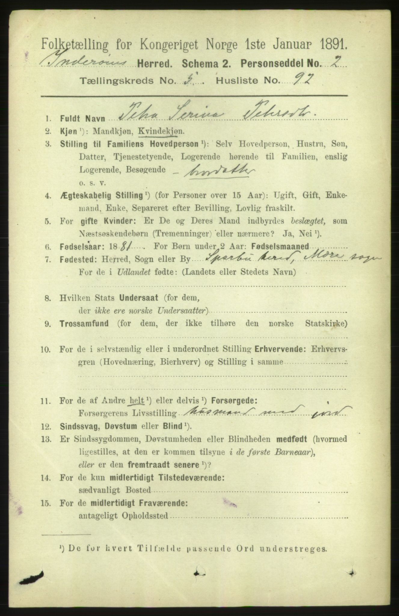 RA, 1891 census for 1729 Inderøy, 1891, p. 3289