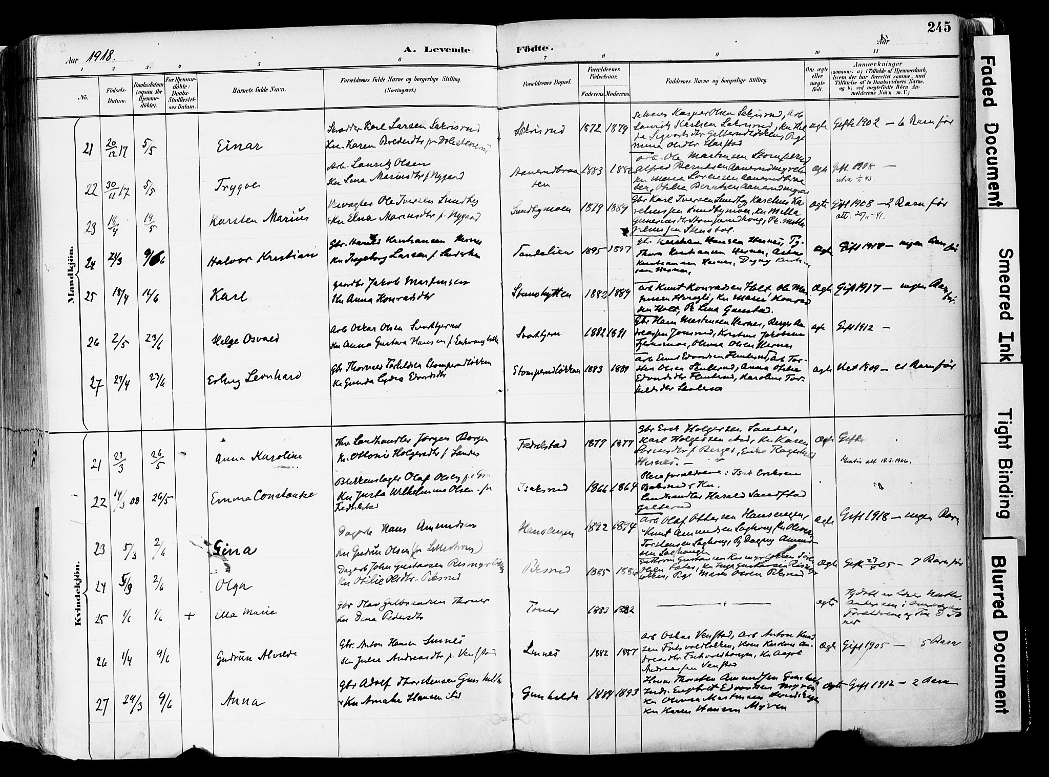 Sør-Odal prestekontor, SAH/PREST-030/H/Ha/Haa/L0006: Parish register (official) no. 6, 1886-1931, p. 245