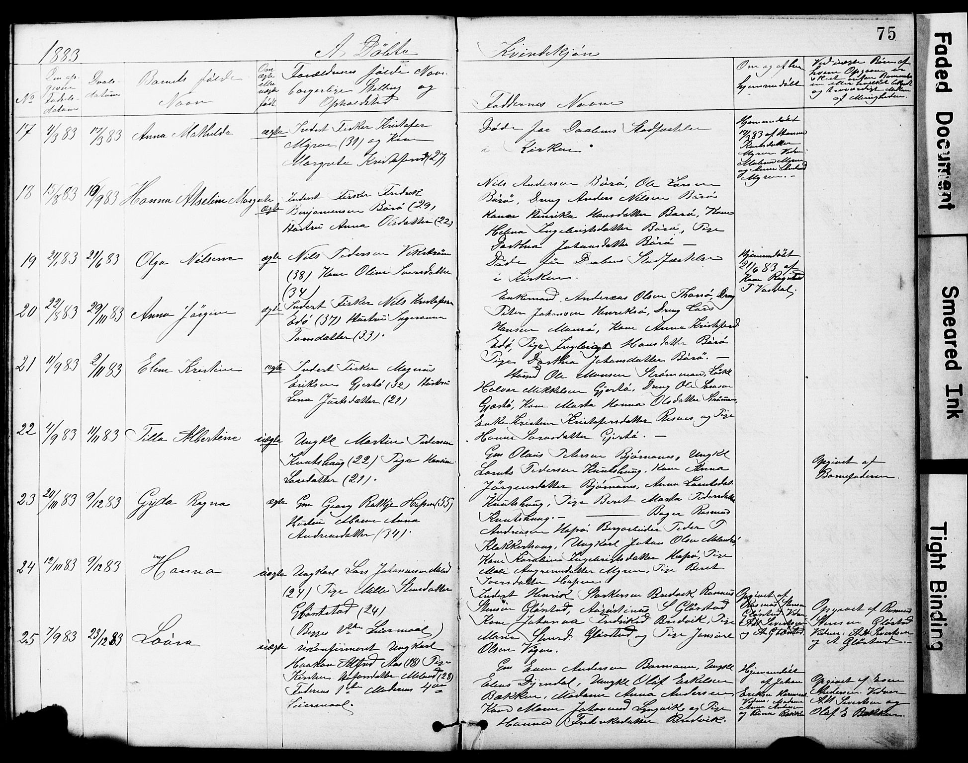 Ministerialprotokoller, klokkerbøker og fødselsregistre - Sør-Trøndelag, SAT/A-1456/634/L0541: Parish register (copy) no. 634C03, 1874-1891, p. 75