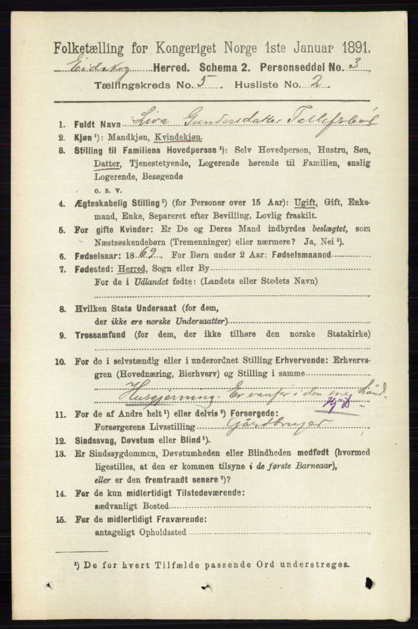 RA, 1891 census for 0420 Eidskog, 1891, p. 2067