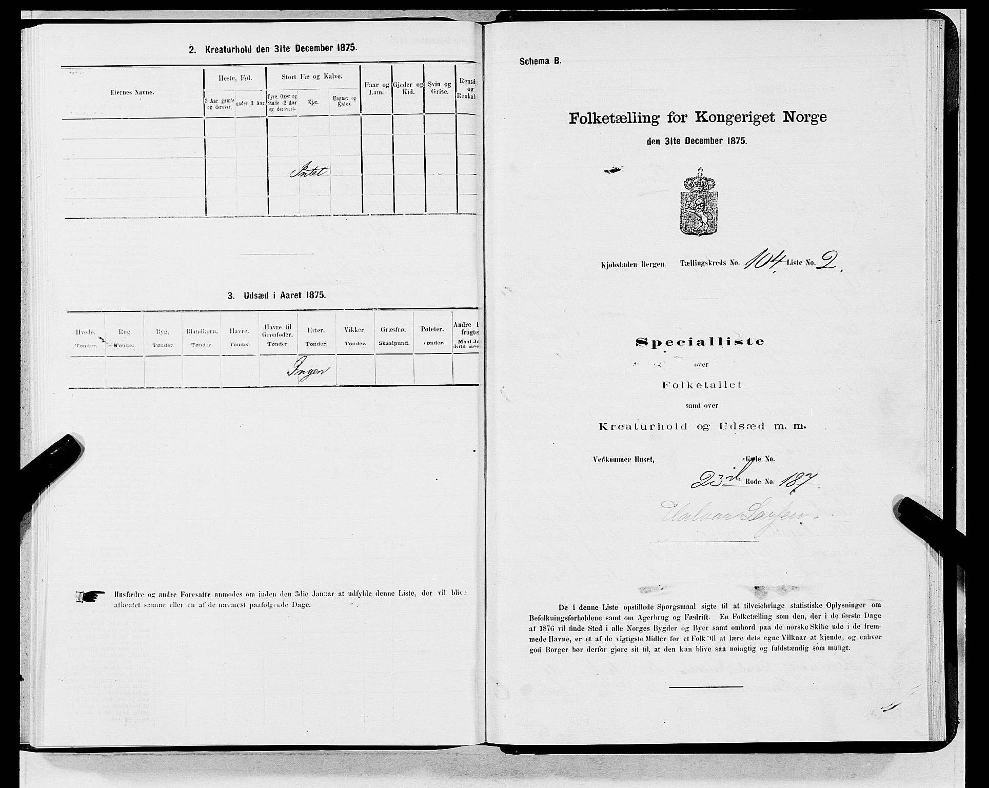 SAB, 1875 census for 1301 Bergen, 1875, p. 5637