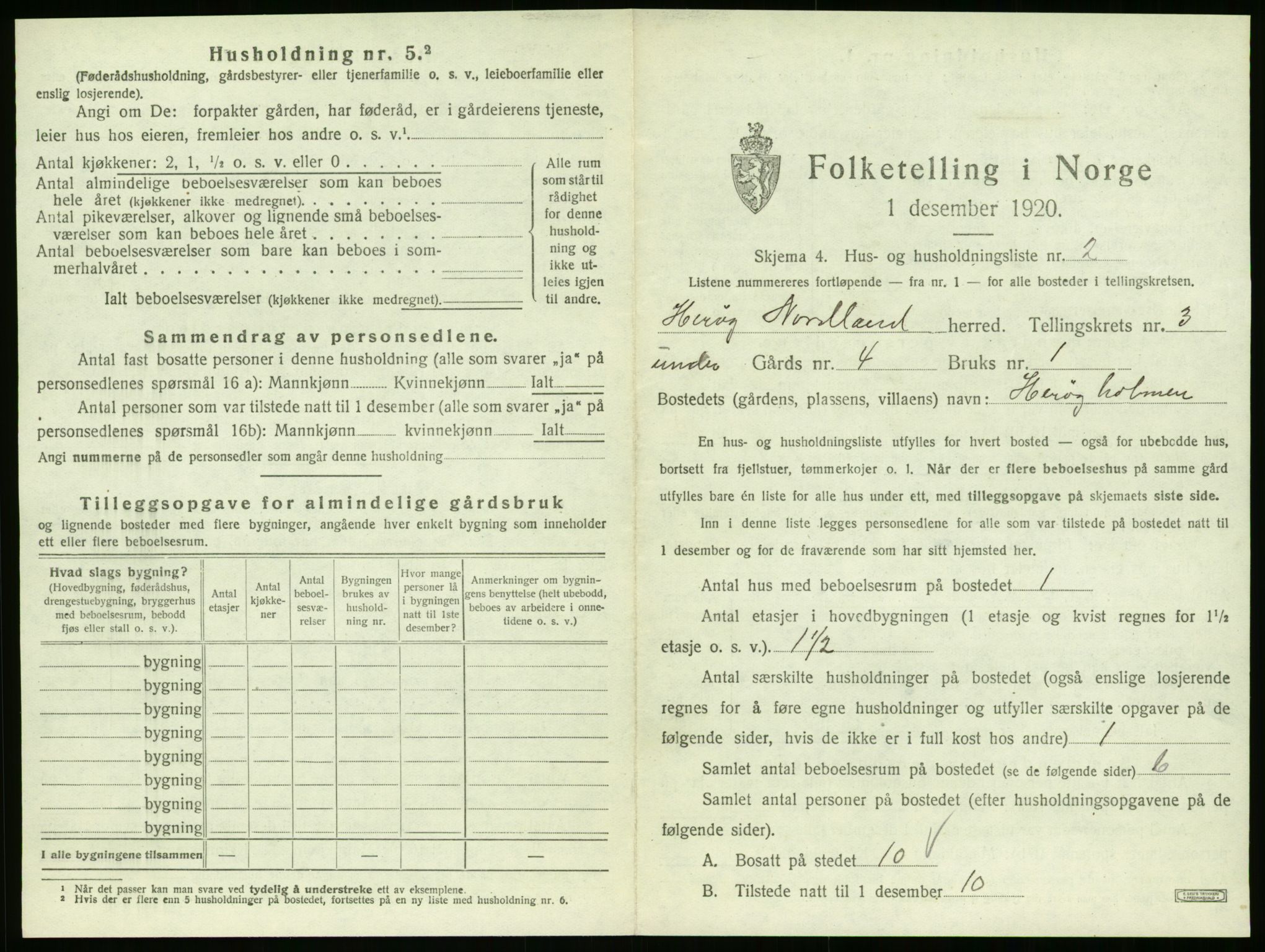 SAT, 1920 census for Herøy, 1920, p. 198