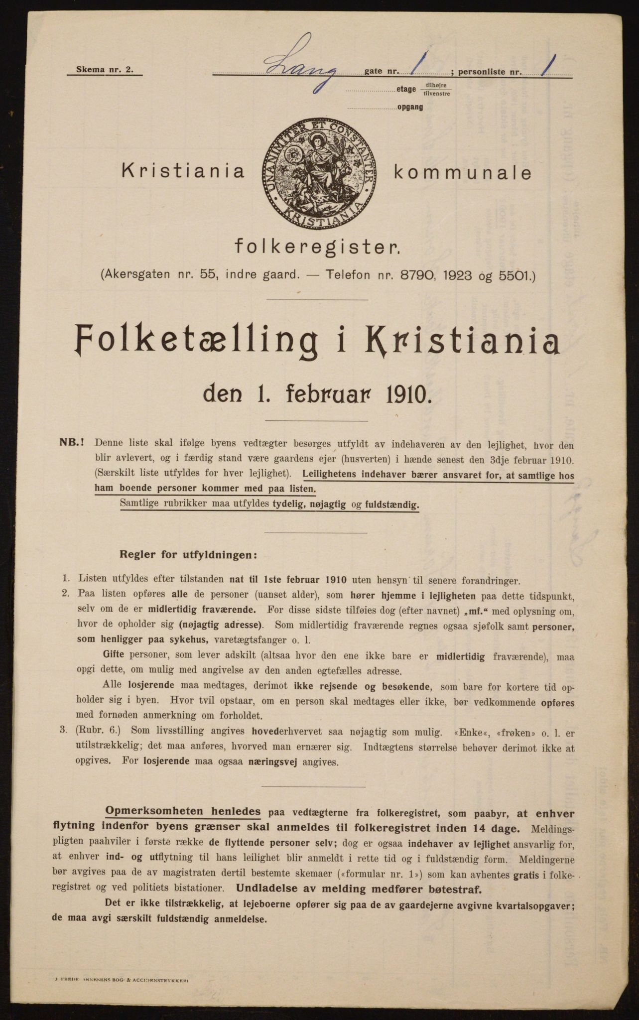 OBA, Municipal Census 1910 for Kristiania, 1910, p. 54453