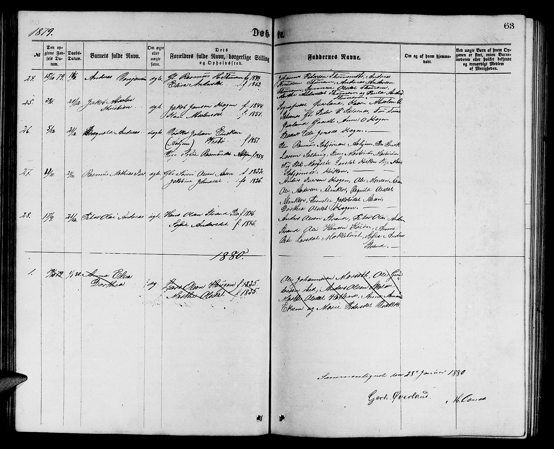 Ministerialprotokoller, klokkerbøker og fødselsregistre - Møre og Romsdal, SAT/A-1454/501/L0016: Parish register (copy) no. 501C02, 1868-1884, p. 63