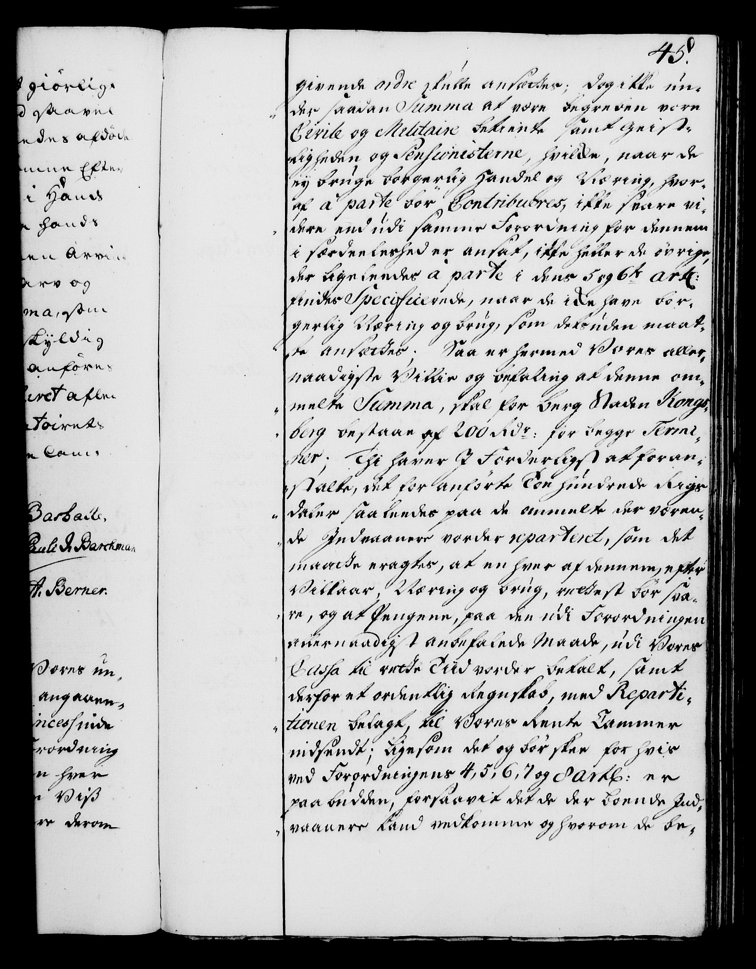 Rentekammeret, Kammerkanselliet, RA/EA-3111/G/Gg/Gga/L0006: Norsk ekspedisjonsprotokoll med register (merket RK 53.6), 1749-1759, p. 45