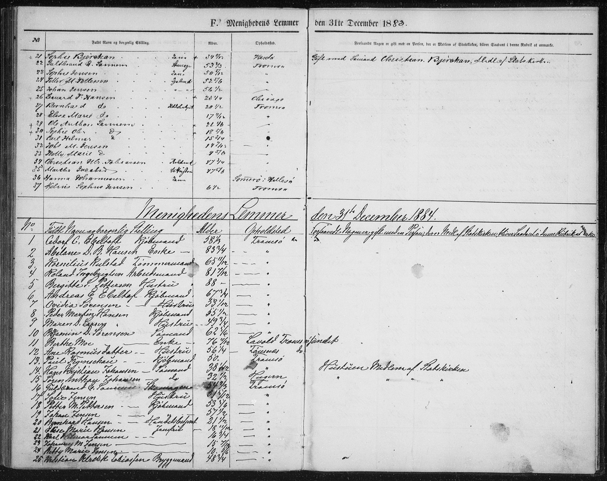 Uten arkivreferanse, SATØ/-: Dissenter register no. DP 1, 1856-1892