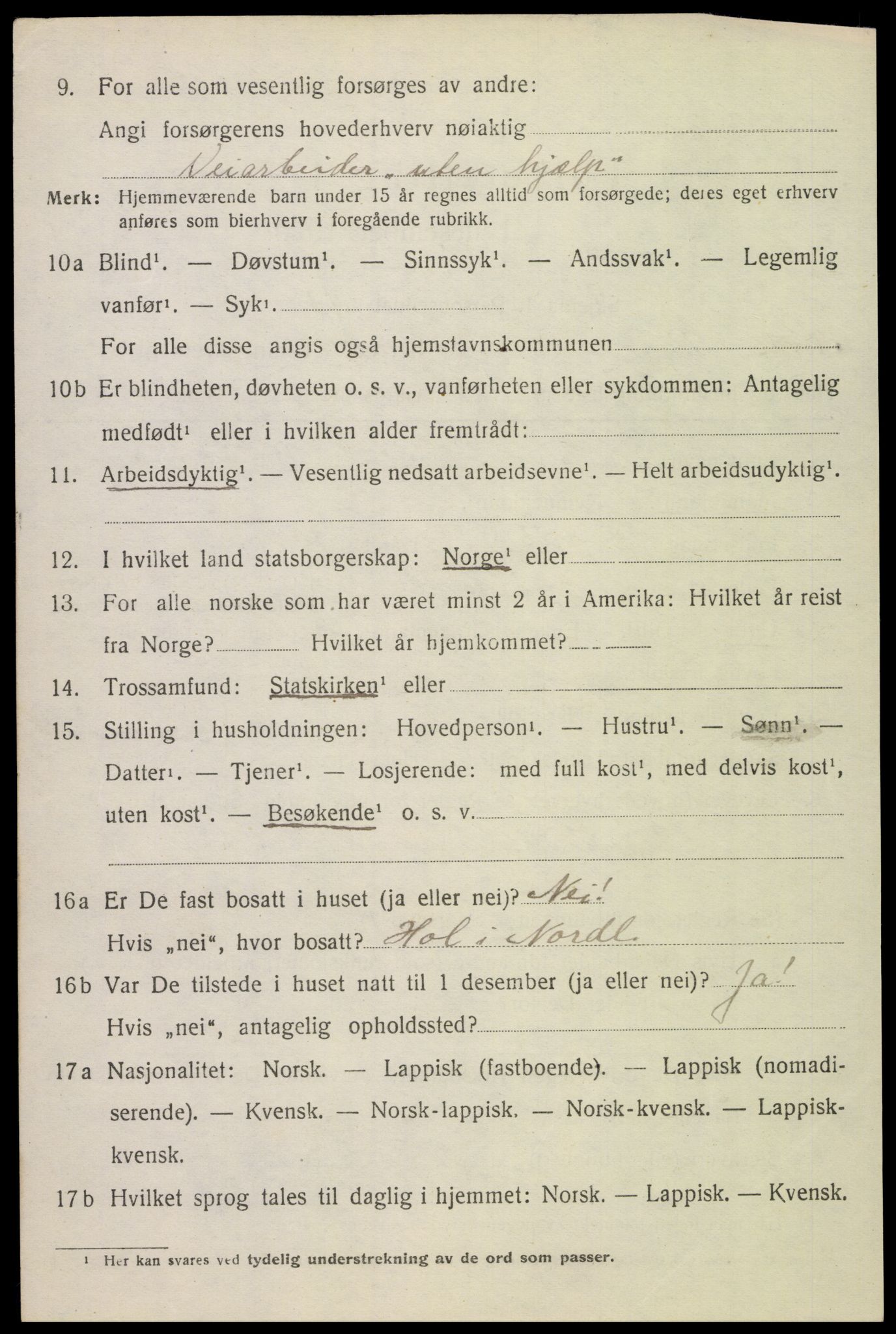 SAT, 1920 census for Borge, 1920, p. 9816