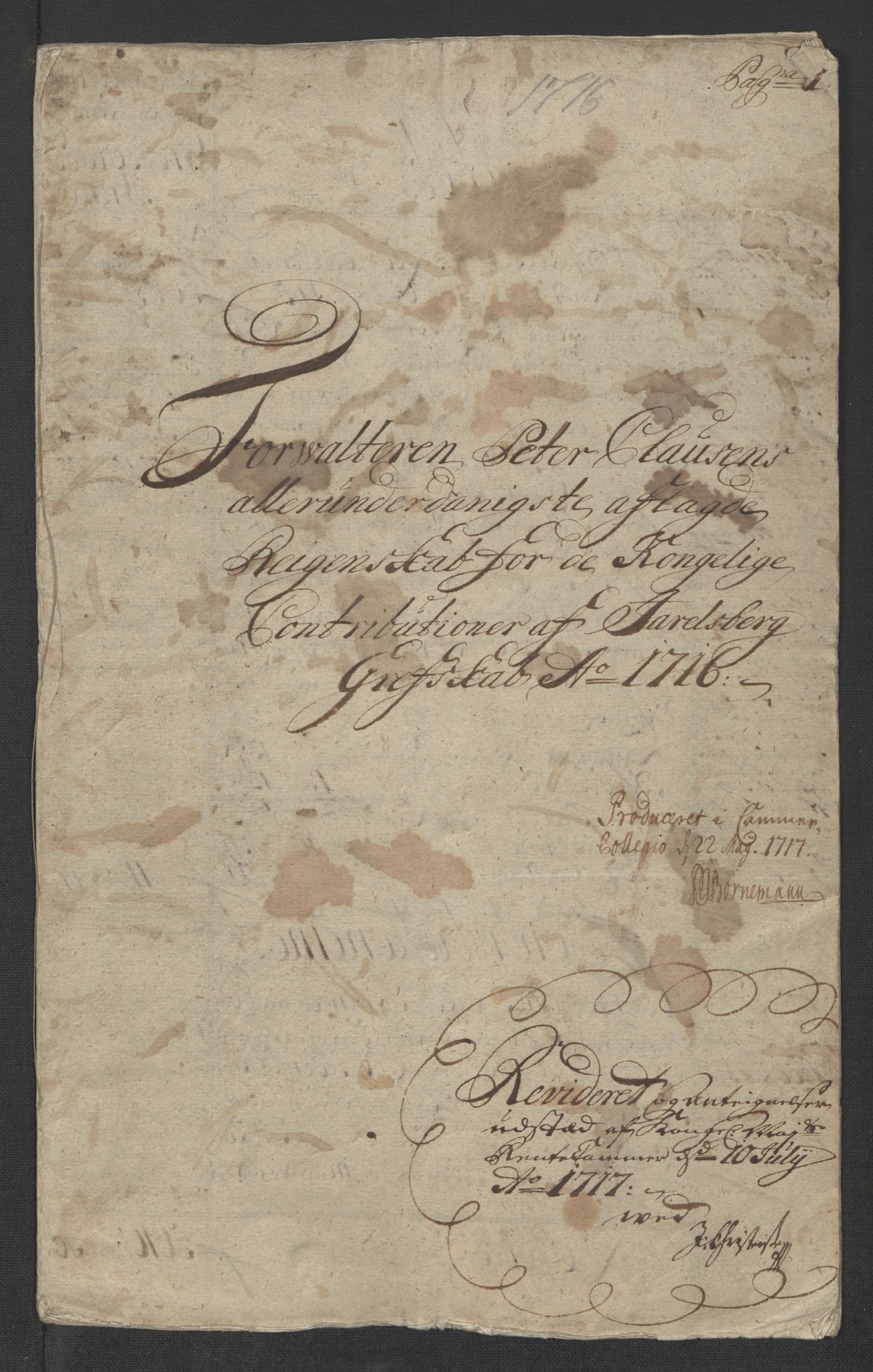 Rentekammeret inntil 1814, Reviderte regnskaper, Fogderegnskap, RA/EA-4092/R32/L1880: Fogderegnskap Jarlsberg grevskap, 1716, p. 3