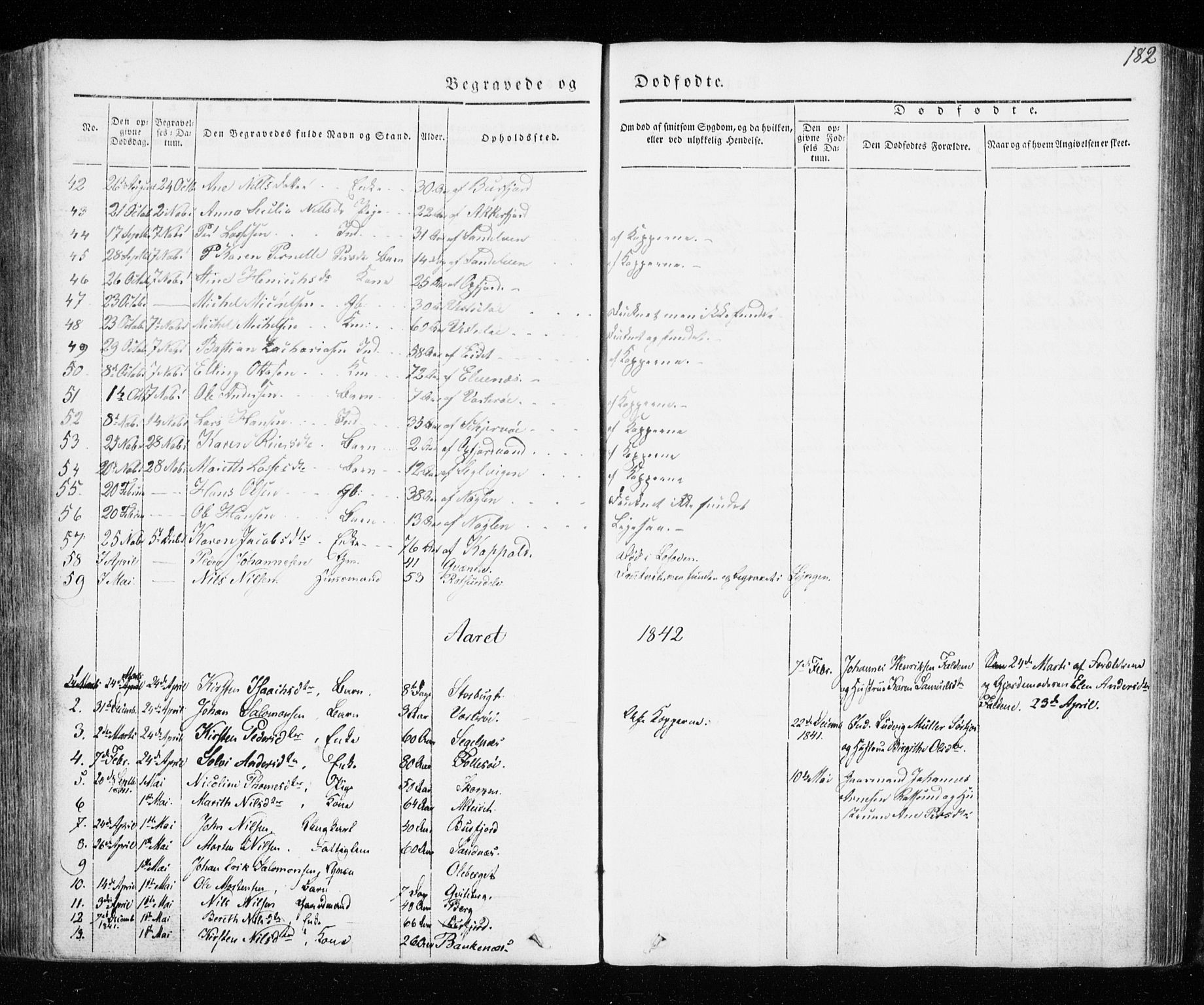 Skjervøy sokneprestkontor, SATØ/S-1300/H/Ha/Haa/L0005kirke: Parish register (official) no. 5, 1838-1847, p. 182