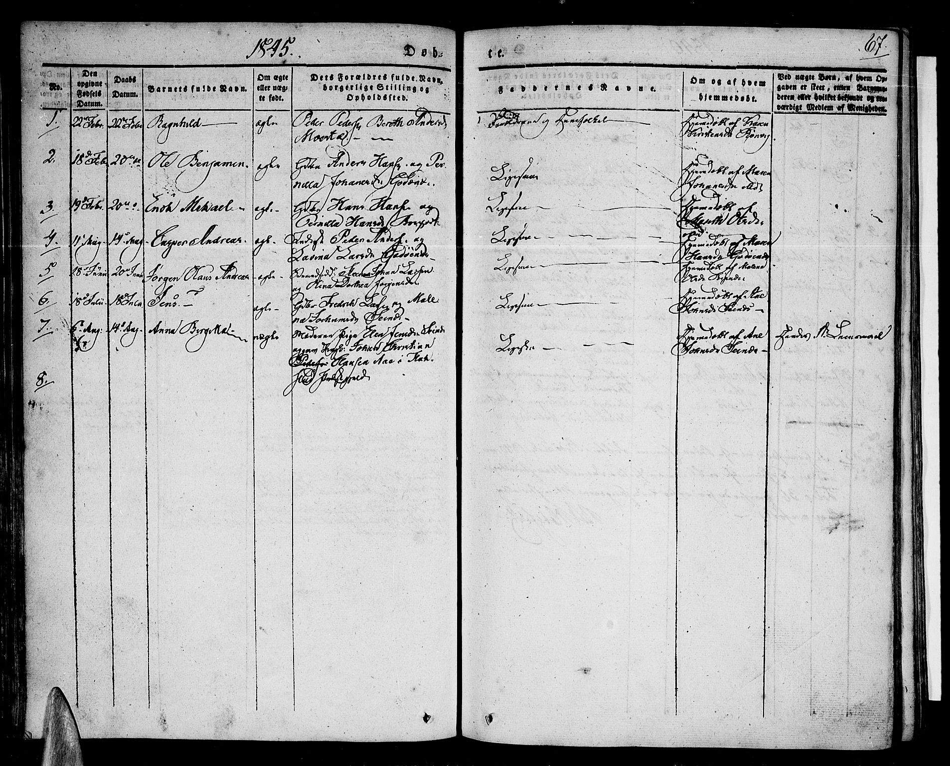 Ministerialprotokoller, klokkerbøker og fødselsregistre - Nordland, AV/SAT-A-1459/801/L0006: Parish register (official) no. 801A06, 1834-1845, p. 67