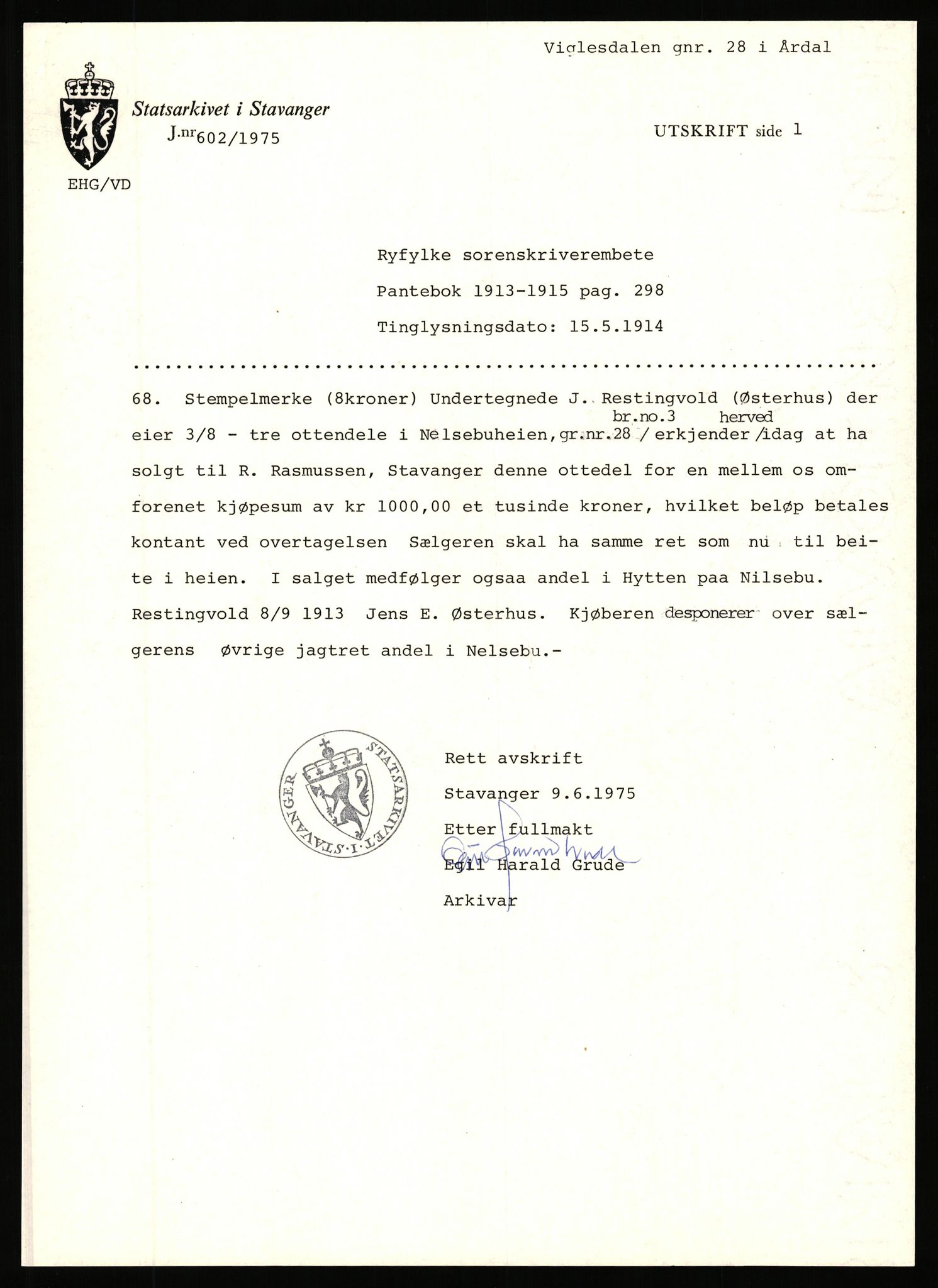 Statsarkivet i Stavanger, AV/SAST-A-101971/03/Y/Yj/L0094: Avskrifter sortert etter gårdsnavn: Vetrhus - Vik i Nerstrand, 1750-1930, p. 563
