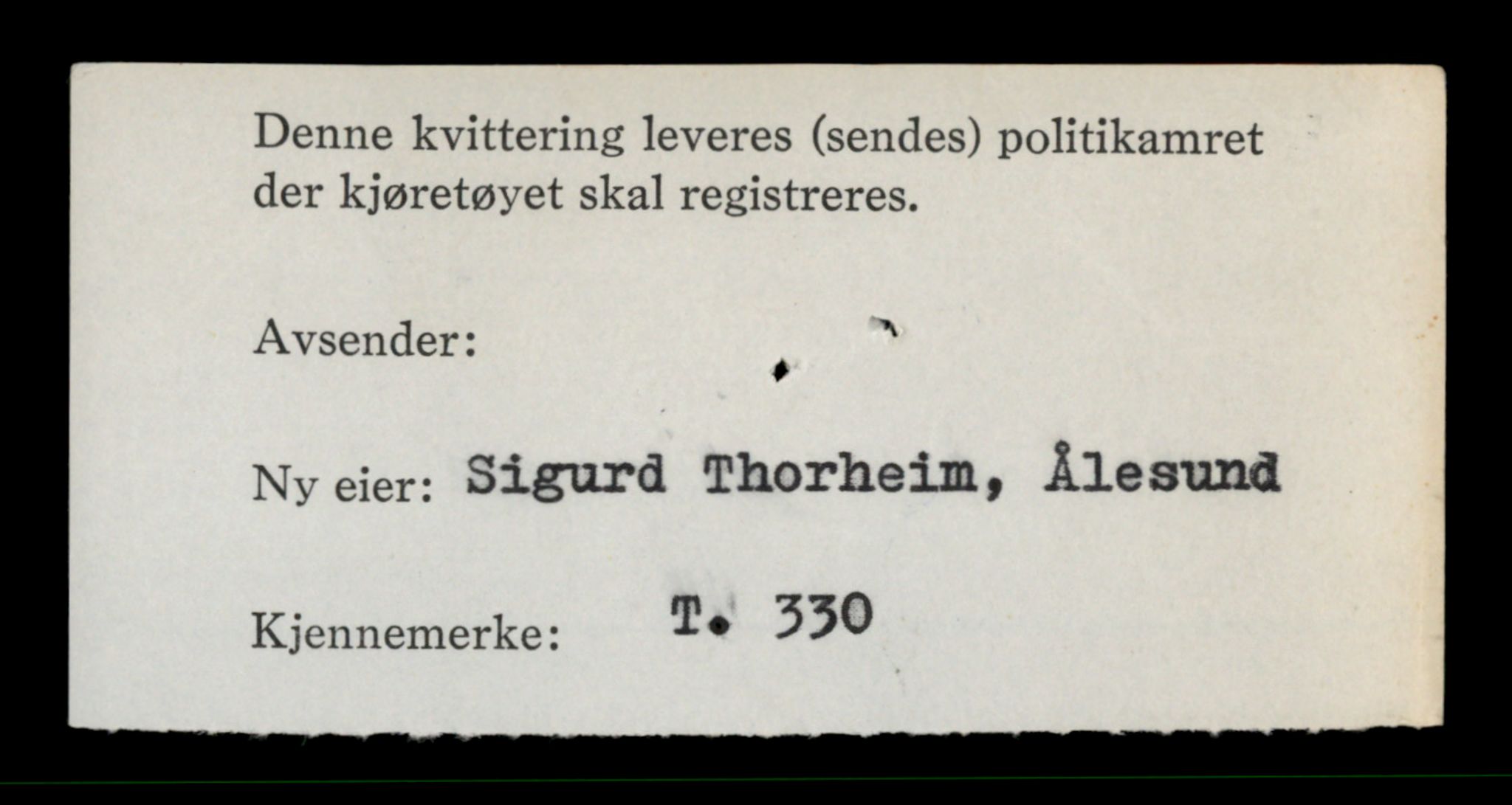 Møre og Romsdal vegkontor - Ålesund trafikkstasjon, SAT/A-4099/F/Fe/L0003: Registreringskort for kjøretøy T 232 - T 340, 1927-1998, p. 2655