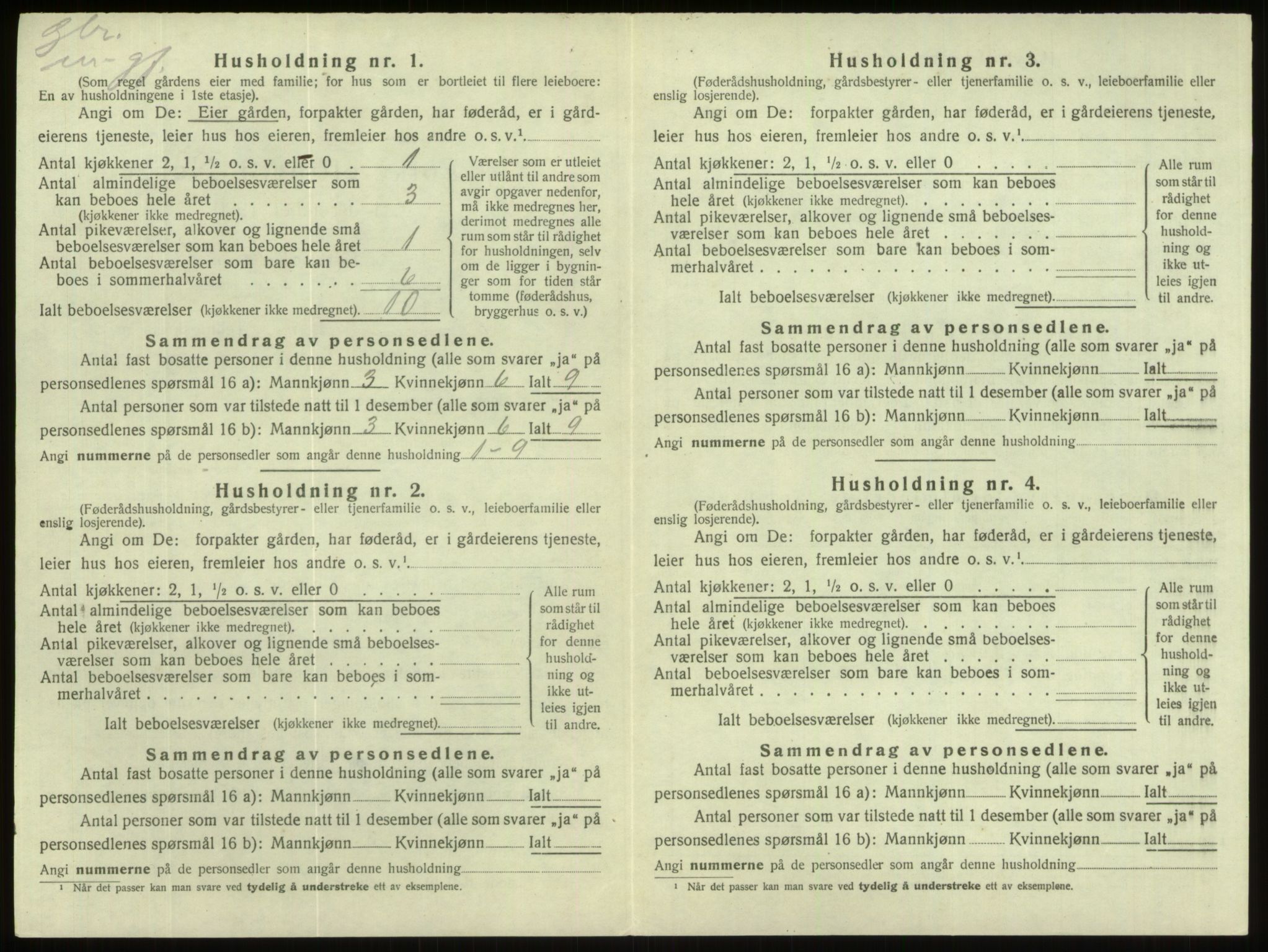 SAB, 1920 census for Gloppen, 1920, p. 430