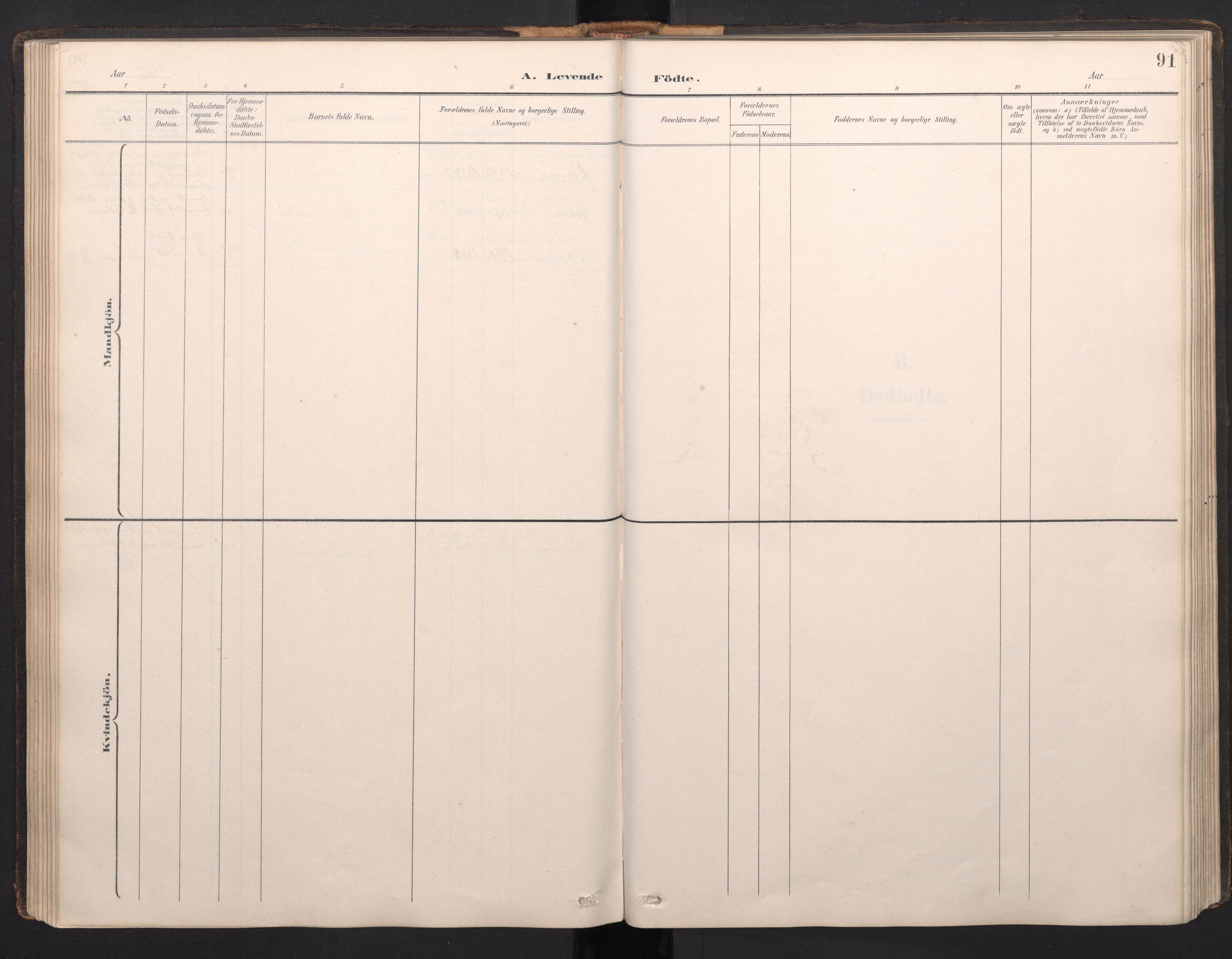 Vik sokneprestembete, AV/SAB-A-81501/H/Hab/Haba/L0004: Parish register (copy) no. A 4, 1895-1914, p. 90b-91a