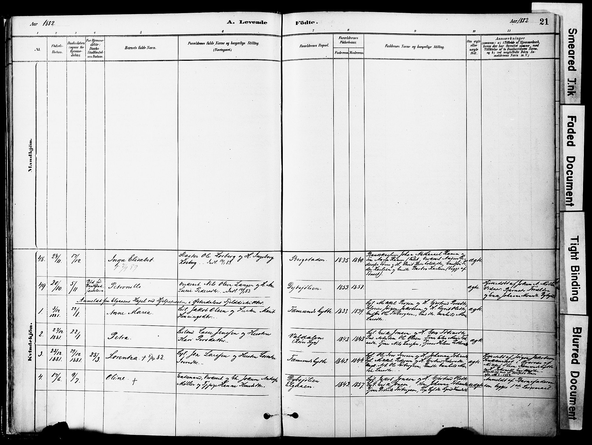 Ministerialprotokoller, klokkerbøker og fødselsregistre - Sør-Trøndelag, SAT/A-1456/681/L0933: Parish register (official) no. 681A11, 1879-1890, p. 21