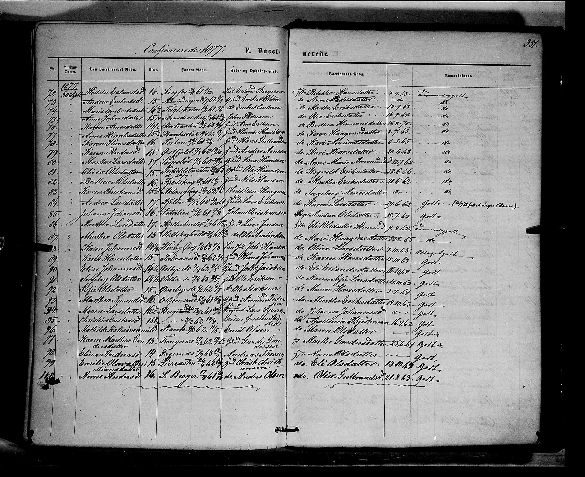 Eidskog prestekontor, AV/SAH-PREST-026/H/Ha/Haa/L0002: Parish register (official) no. 2, 1867-1878, p. 351