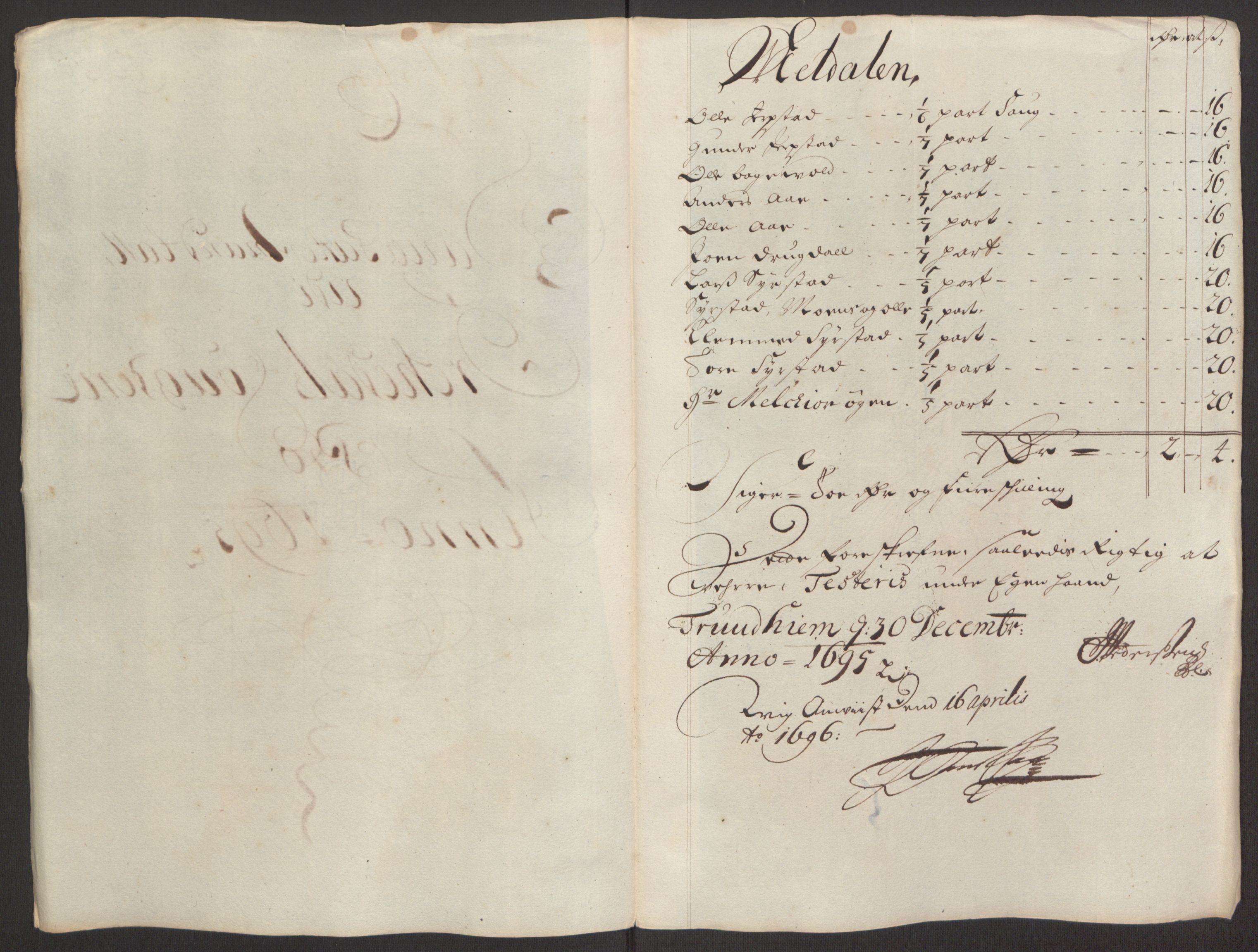 Rentekammeret inntil 1814, Reviderte regnskaper, Fogderegnskap, AV/RA-EA-4092/R60/L3945: Fogderegnskap Orkdal og Gauldal, 1695, p. 143