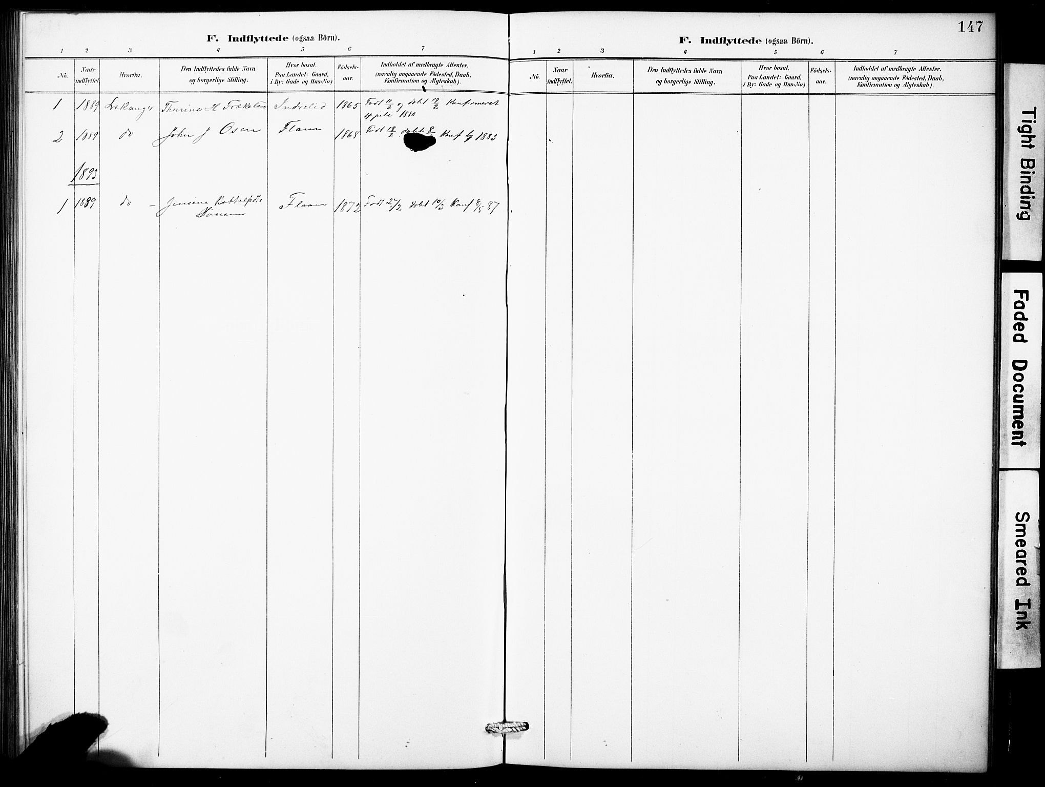 Aurland sokneprestembete, AV/SAB-A-99937/H/Hb/Hbb/L0002: Parish register (copy) no. B 2, 1887-1929, p. 147