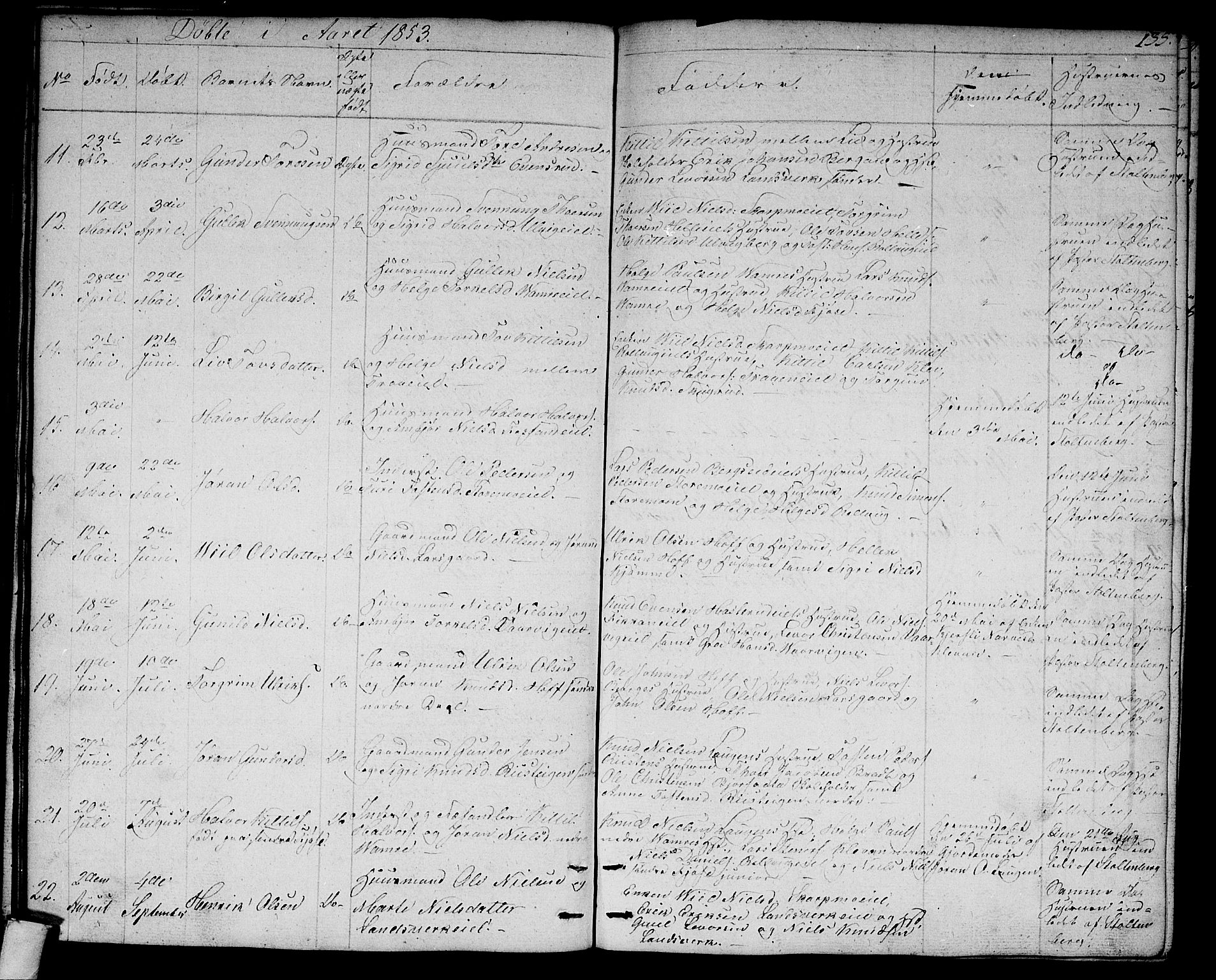 Rollag kirkebøker, SAKO/A-240/G/Ga/L0002: Parish register (copy) no. I 2, 1831-1856, p. 135