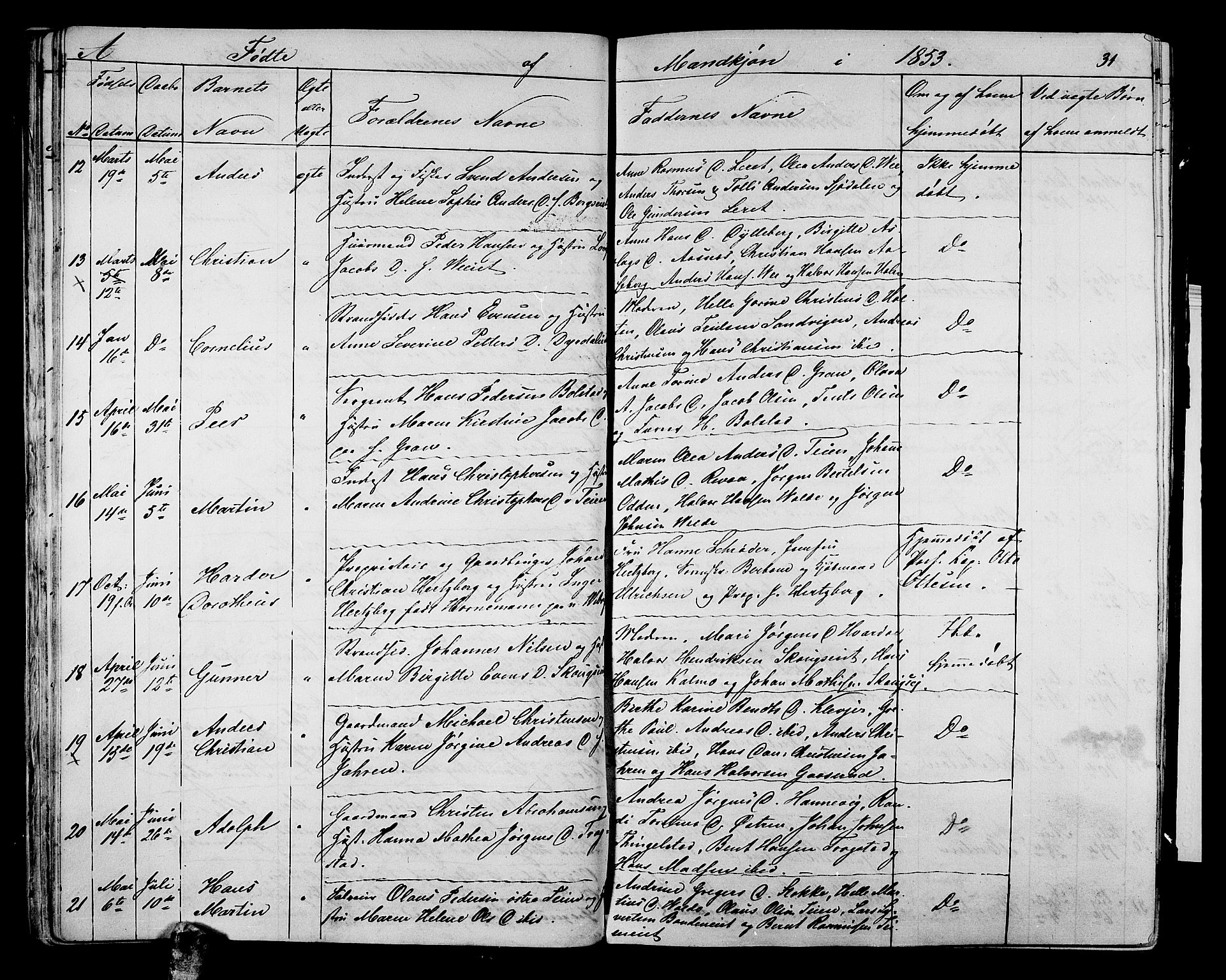 Sande Kirkebøker, AV/SAKO-A-53/G/Ga/L0002: Parish register (copy) no. 2, 1847-1863, p. 31