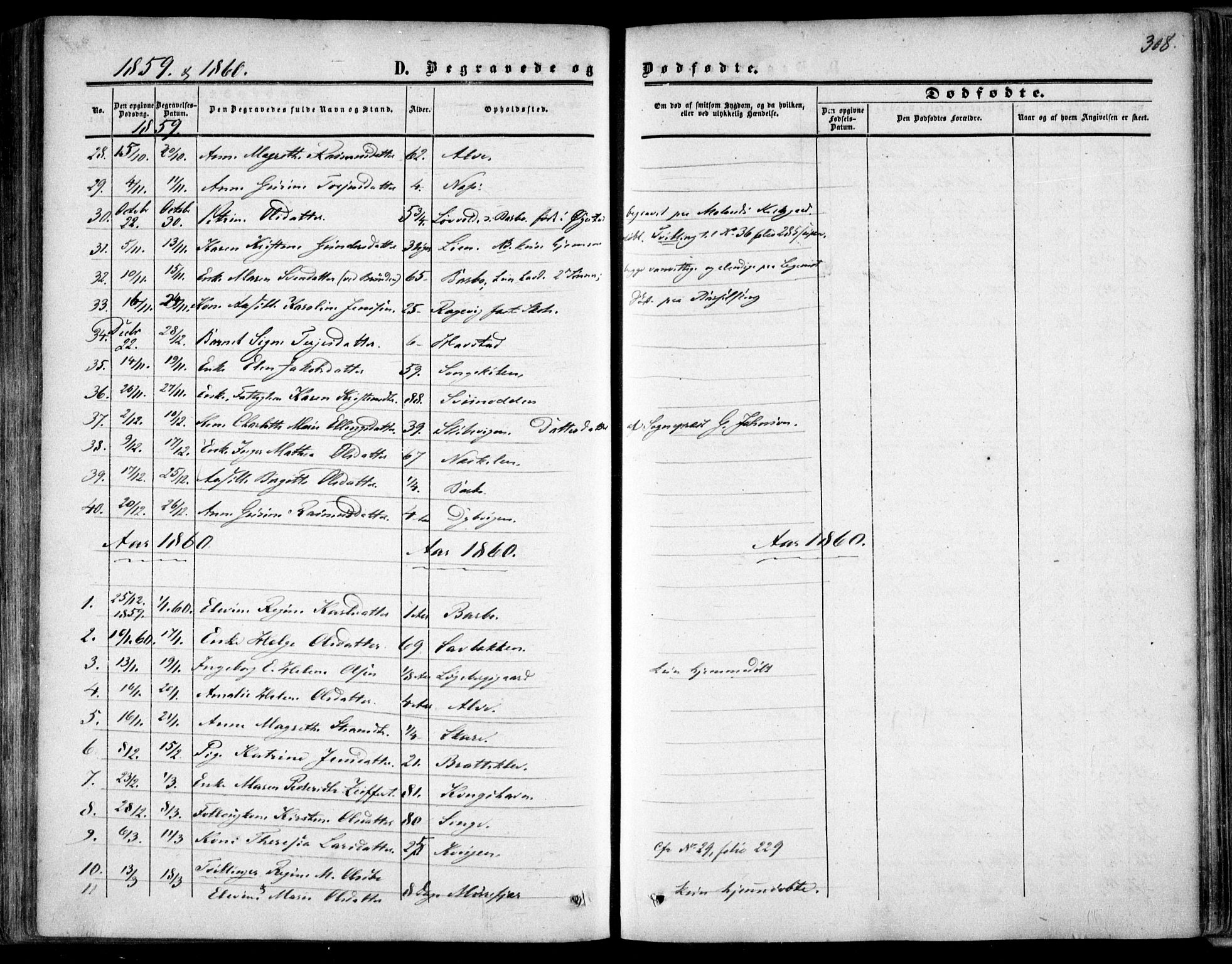 Tromøy sokneprestkontor, AV/SAK-1111-0041/F/Fa/L0006: Parish register (official) no. A 6, 1855-1863, p. 308