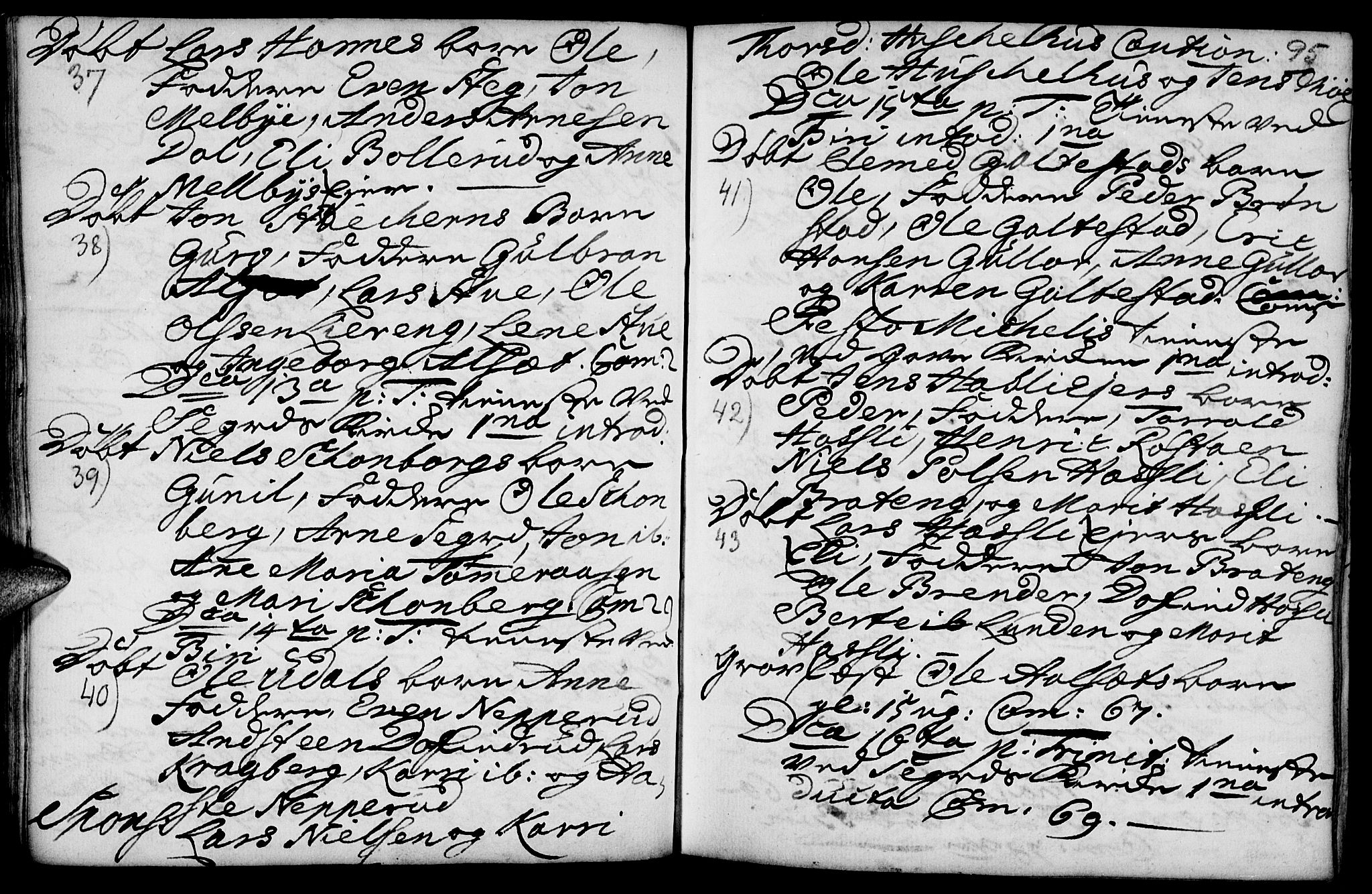 Biri prestekontor, SAH/PREST-096/H/Ha/Haa/L0001: Parish register (official) no. 1, 1730-1754, p. 95
