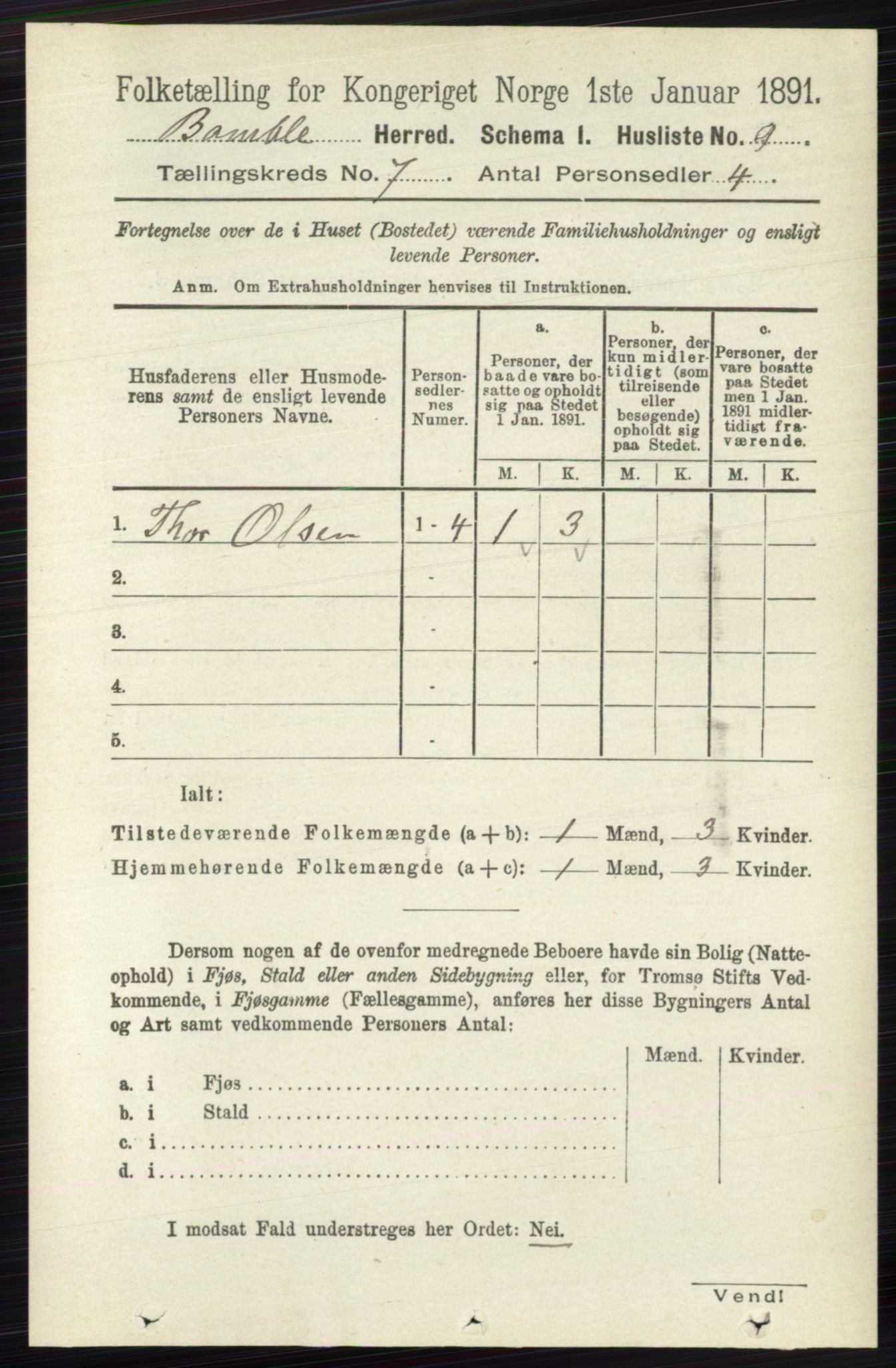 RA, 1891 census for 0814 Bamble, 1891, p. 2902