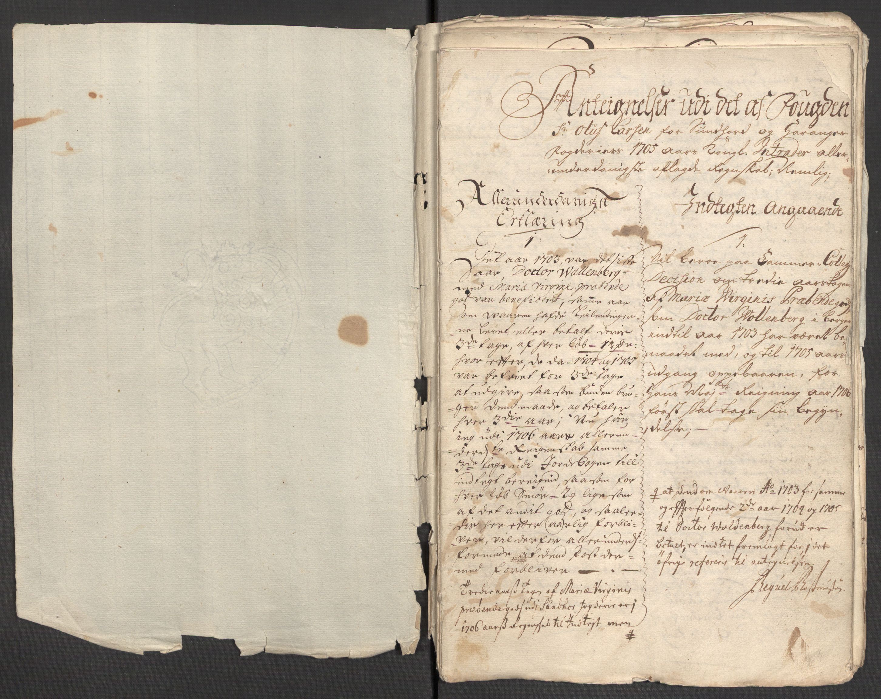 Rentekammeret inntil 1814, Reviderte regnskaper, Fogderegnskap, AV/RA-EA-4092/R48/L2983: Fogderegnskap Sunnhordland og Hardanger, 1705, p. 262