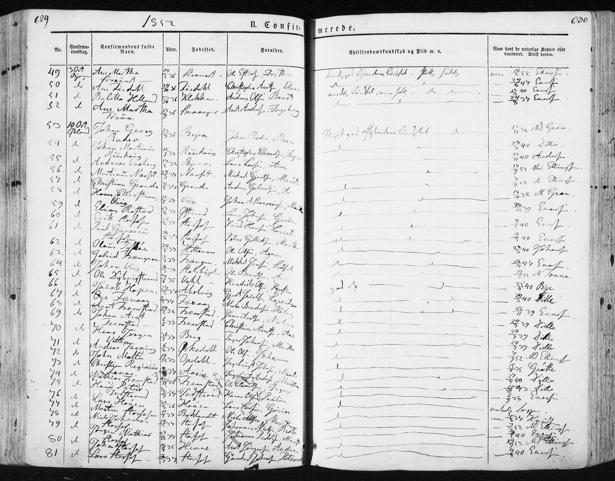 Ministerialprotokoller, klokkerbøker og fødselsregistre - Sør-Trøndelag, AV/SAT-A-1456/659/L0736: Parish register (official) no. 659A06, 1842-1856, p. 629-630