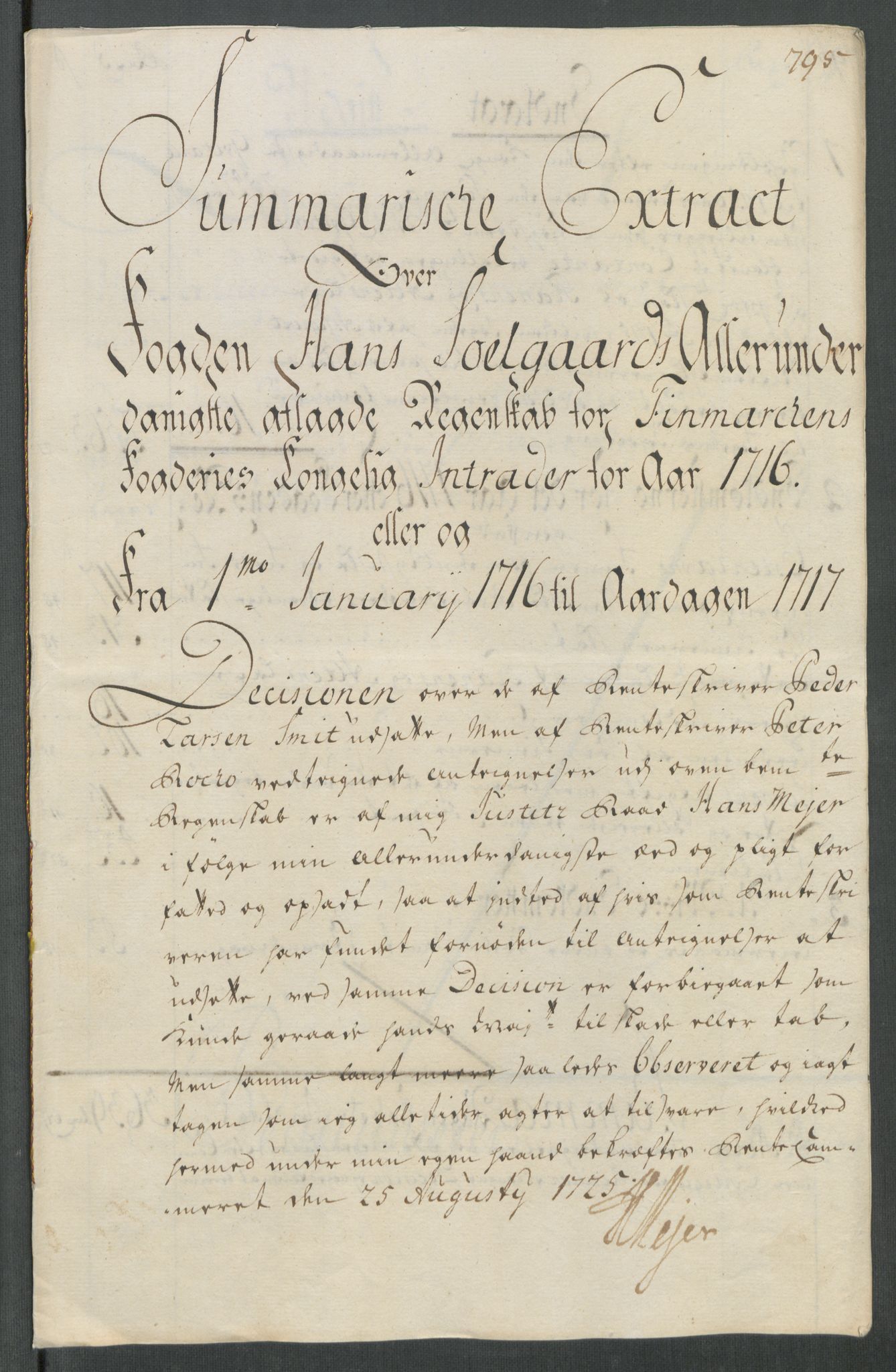 Rentekammeret inntil 1814, Reviderte regnskaper, Fogderegnskap, RA/EA-4092/R69/L4857: Fogderegnskap Finnmark/Vardøhus, 1716-1718, p. 12