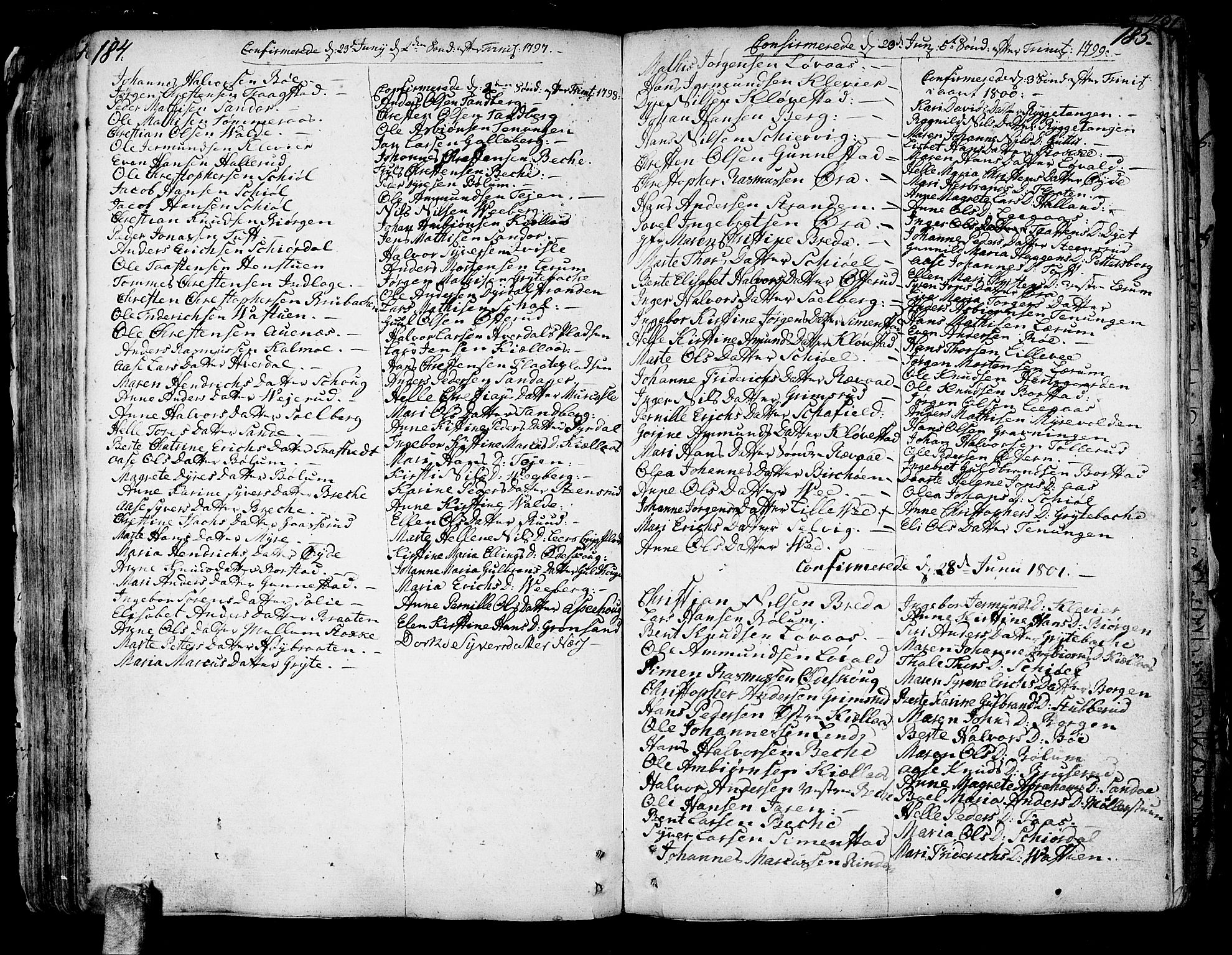 Sande Kirkebøker, AV/SAKO-A-53/F/Fa/L0001: Parish register (official) no. 1, 1753-1803, p. 184-185