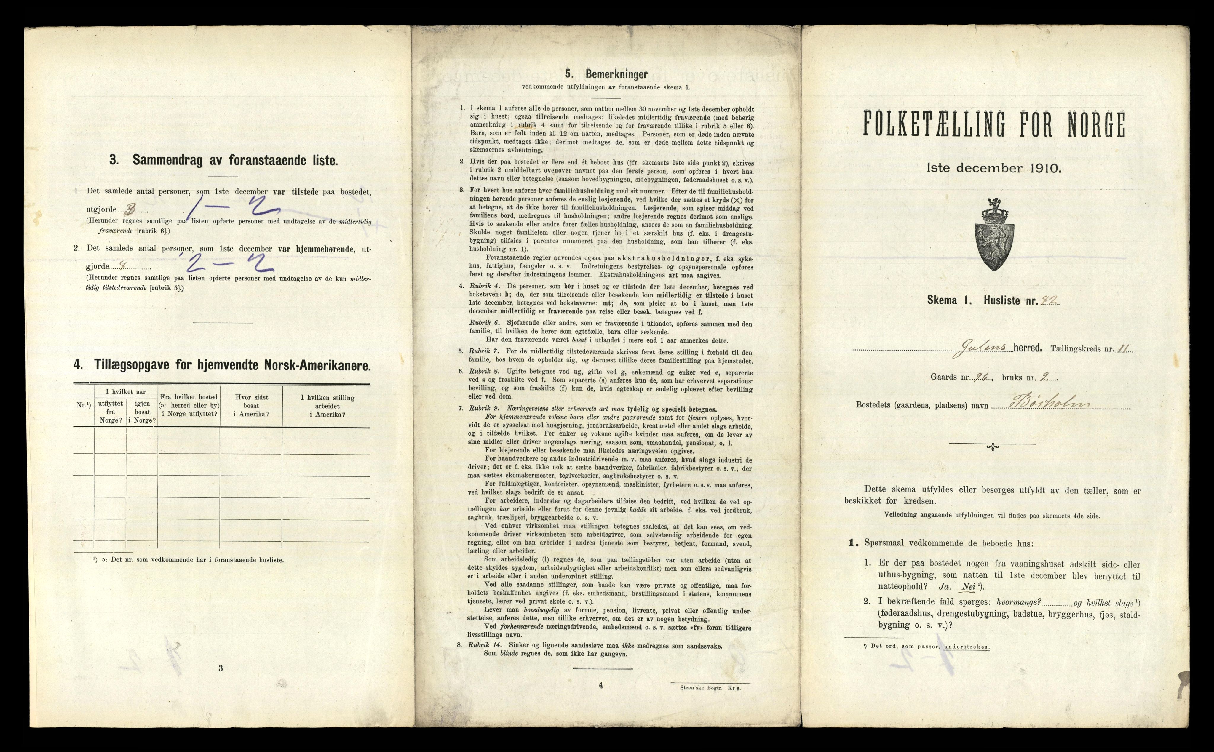 RA, 1910 census for Gulen, 1910, p. 1024