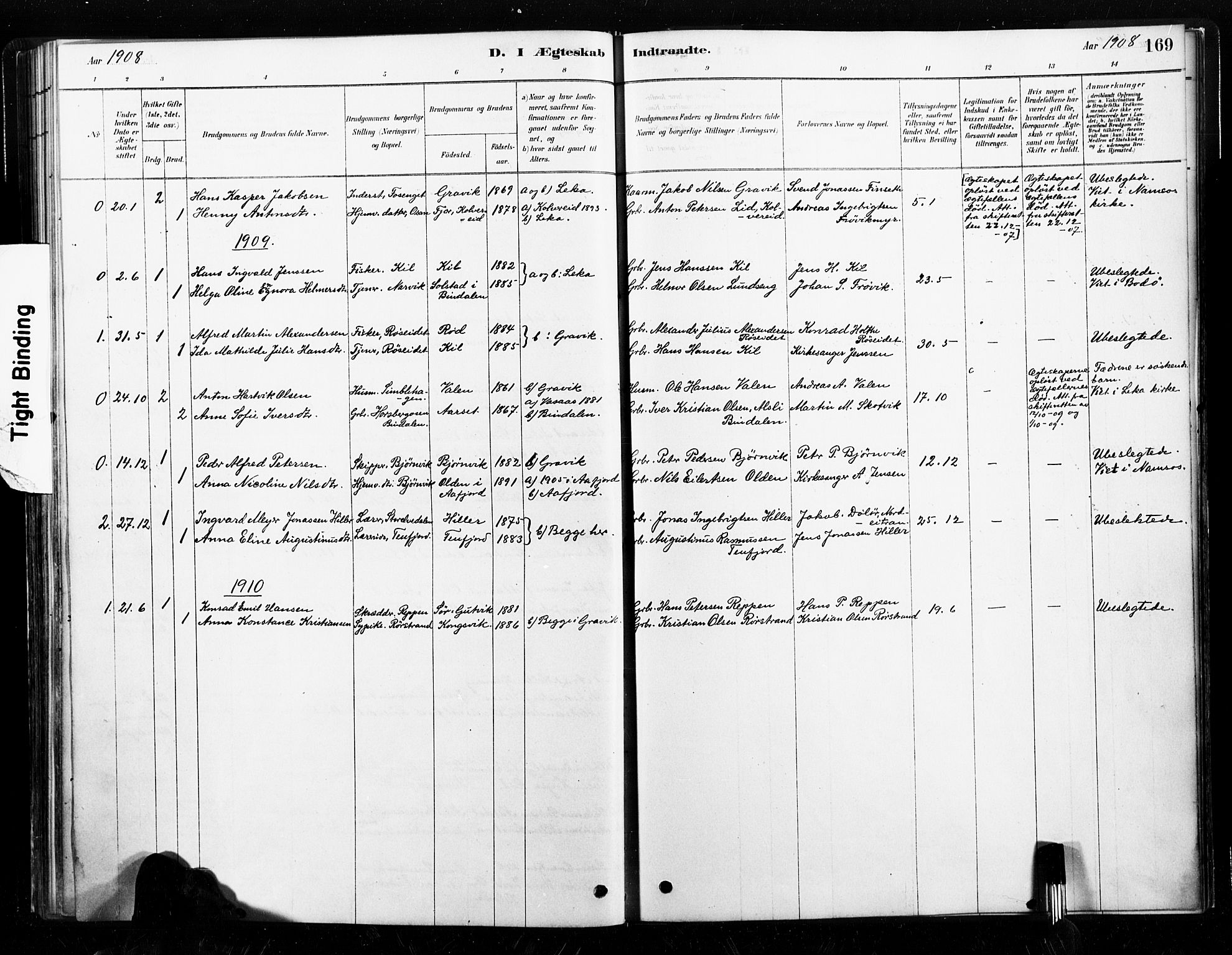 Ministerialprotokoller, klokkerbøker og fødselsregistre - Nord-Trøndelag, SAT/A-1458/789/L0705: Parish register (official) no. 789A01, 1878-1910, p. 169