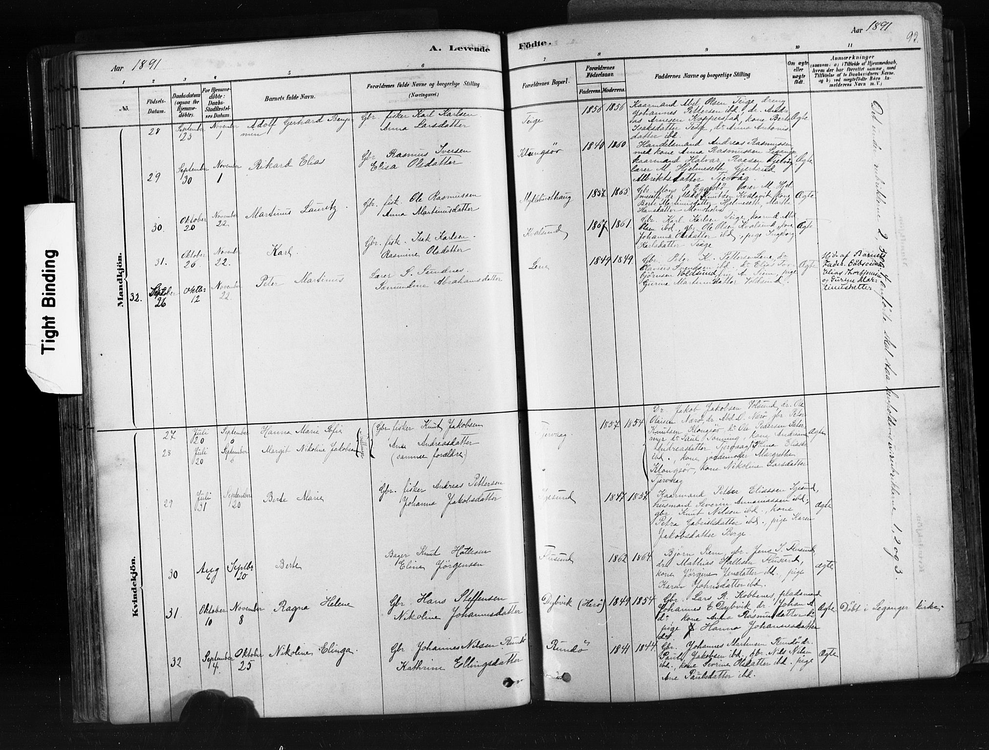 Ministerialprotokoller, klokkerbøker og fødselsregistre - Møre og Romsdal, AV/SAT-A-1454/507/L0073: Parish register (official) no. 507A08, 1878-1904, p. 92