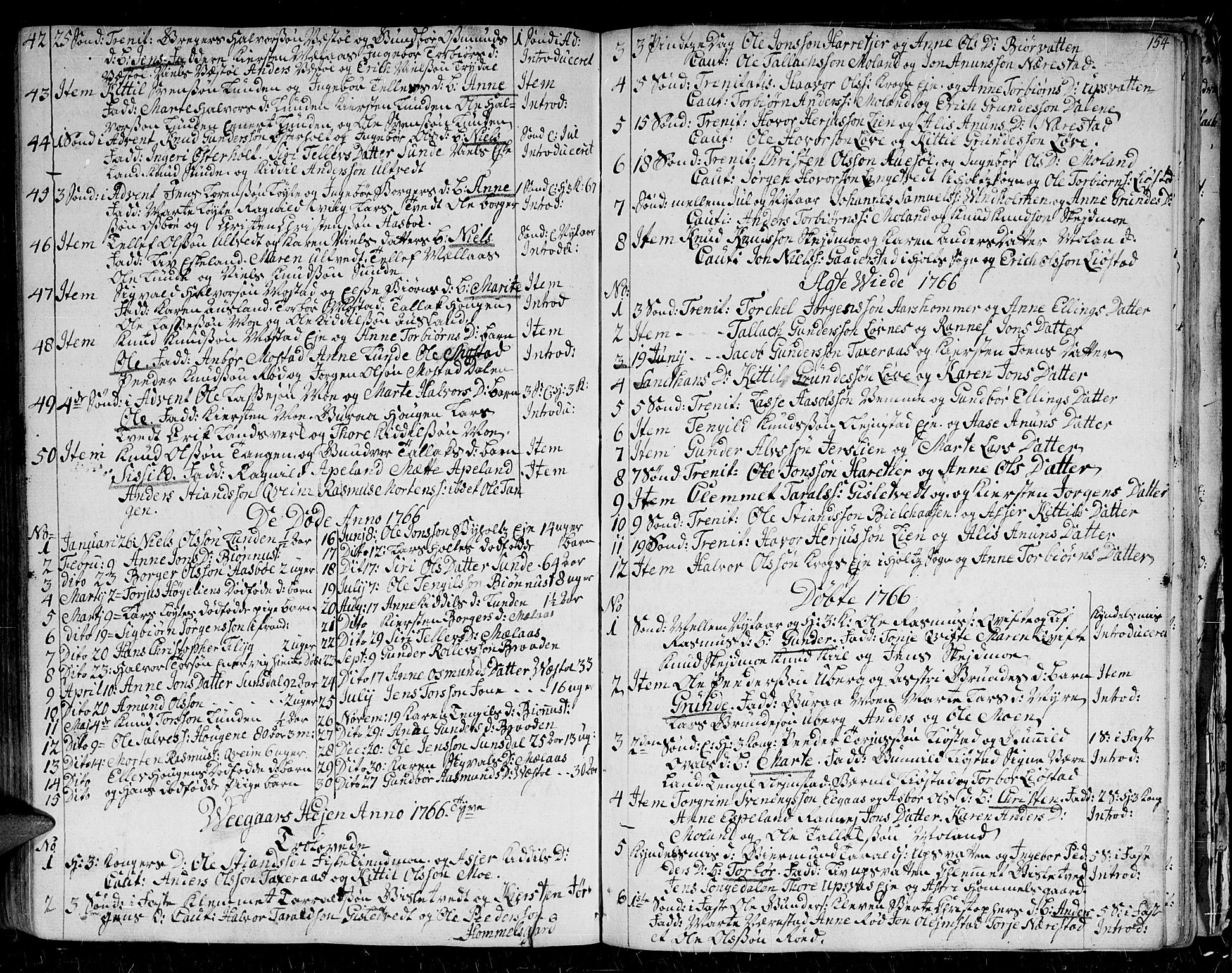 Gjerstad sokneprestkontor, AV/SAK-1111-0014/F/Fa/Faa/L0002: Parish register (official) no. A 2, 1717-1779, p. 154