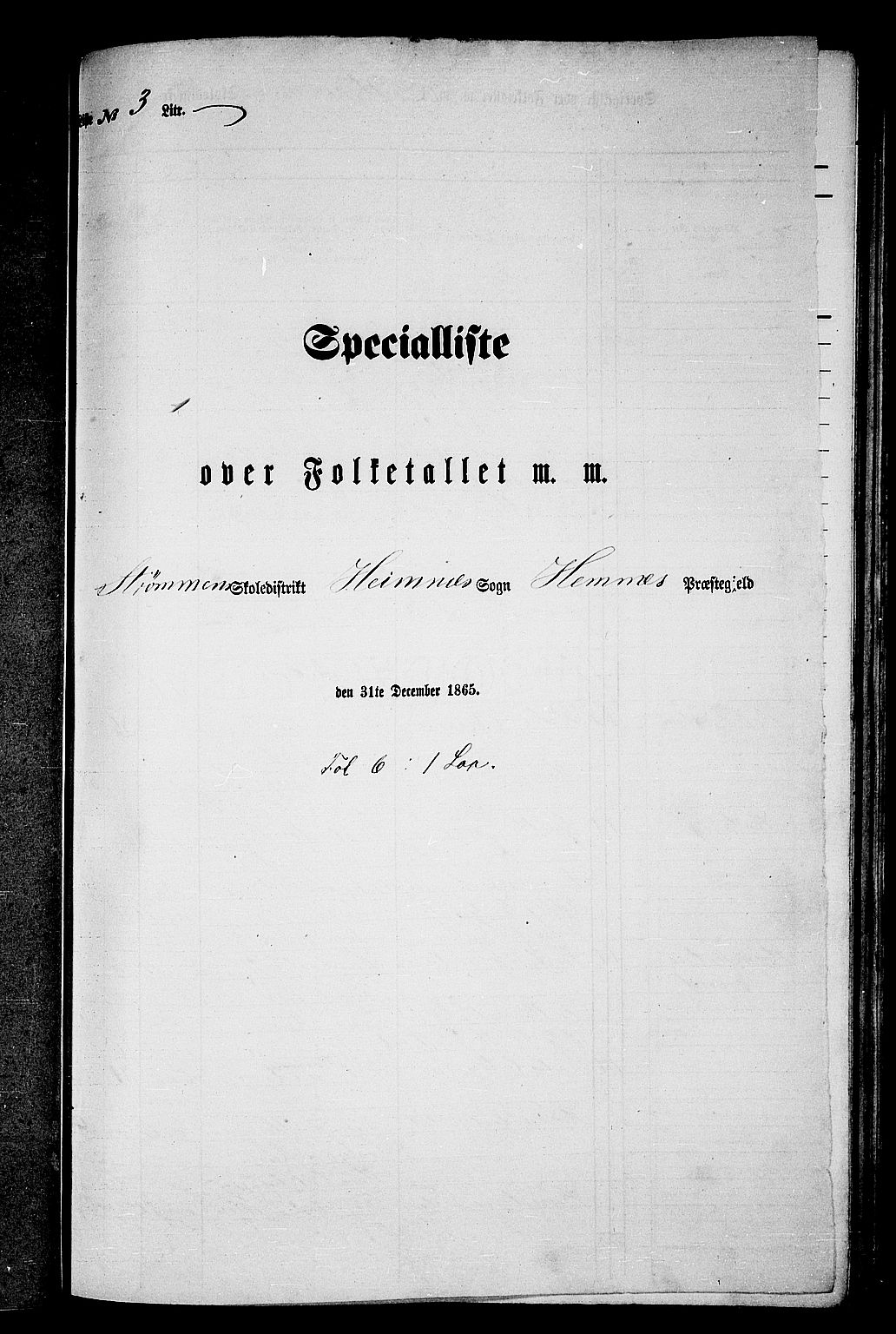 RA, 1865 census for Hemnes, 1865, p. 64