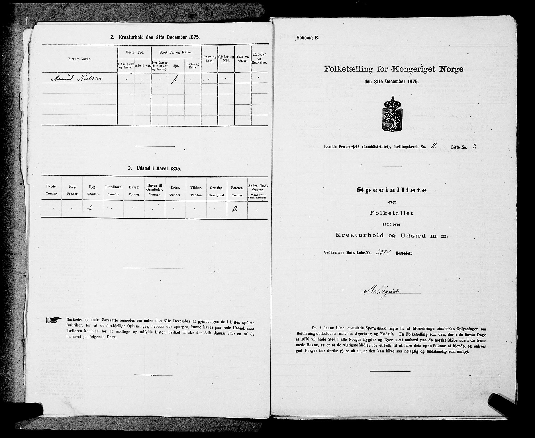 SAKO, 1875 census for 0814L Bamble/Bamble, 1875, p. 1480