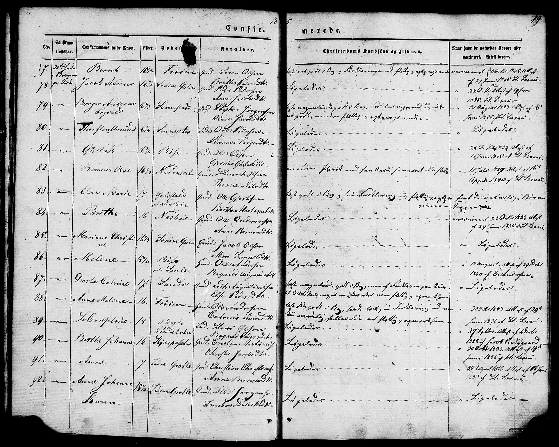 Kinn sokneprestembete, AV/SAB-A-80801/H/Haa/Haaa/L0007: Parish register (official) no. A 7, 1841-1858, p. 19