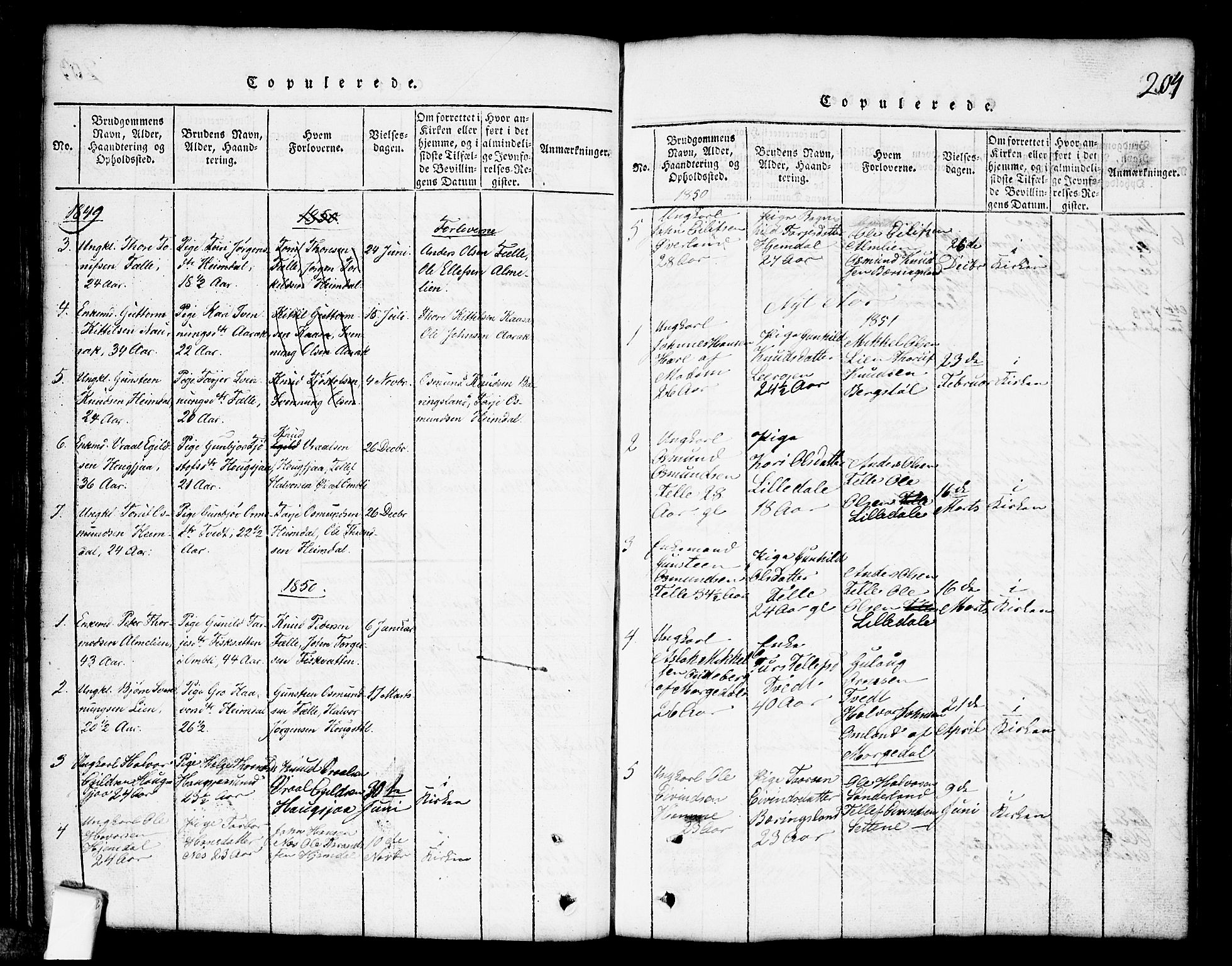 Nissedal kirkebøker, SAKO/A-288/G/Gb/L0001: Parish register (copy) no. II 1, 1814-1862, p. 204