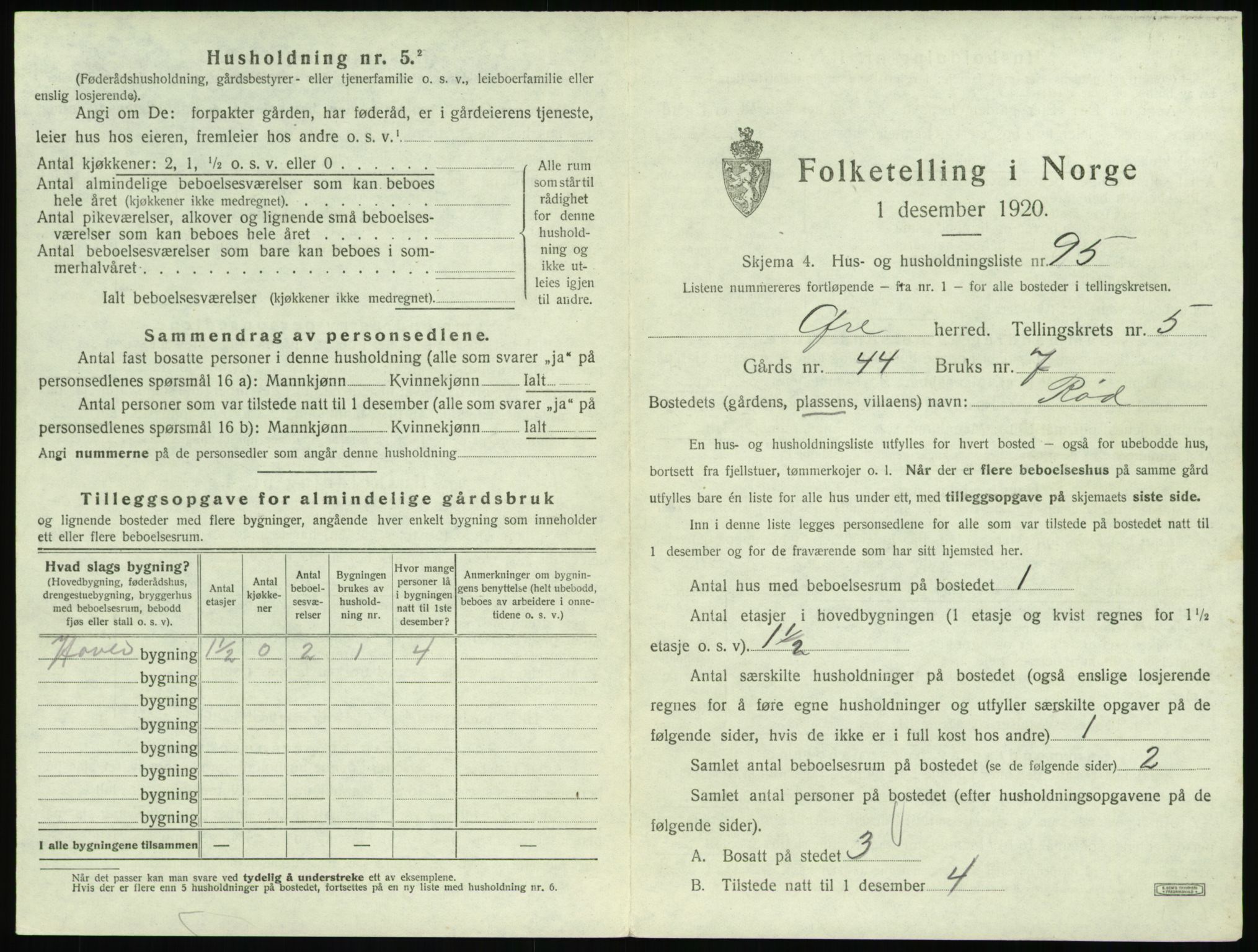 SAT, 1920 census for Øre, 1920, p. 595