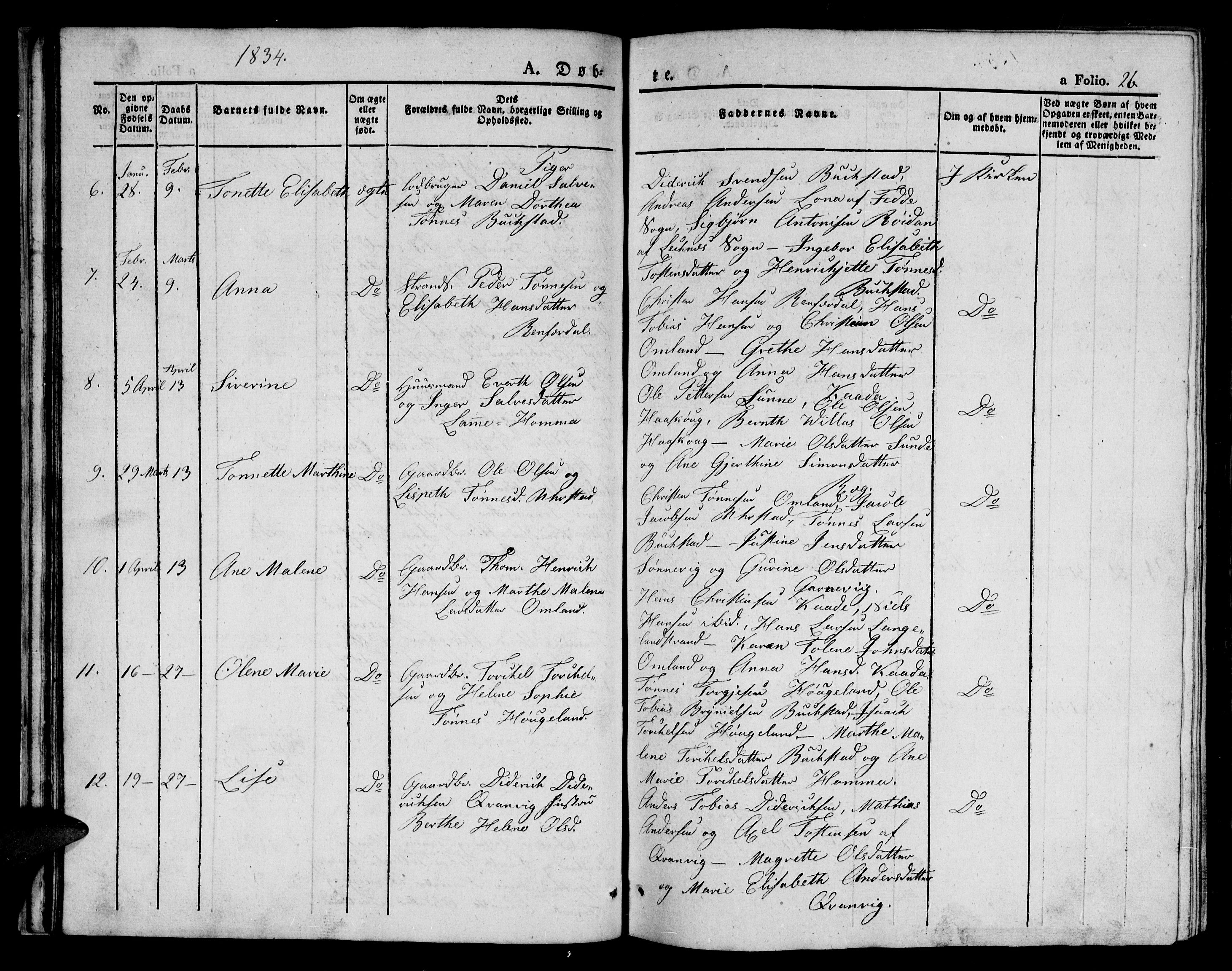 Flekkefjord sokneprestkontor, AV/SAK-1111-0012/F/Fb/Fbb/L0002: Parish register (copy) no. B 2a, 1831-1866, p. 26