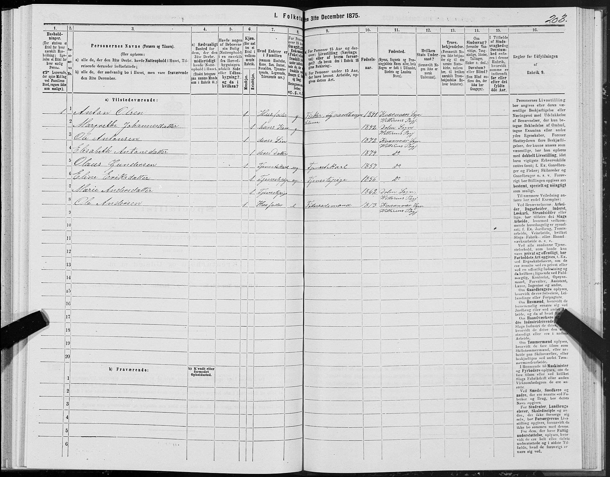 SAT, 1875 census for 1617P Hitra, 1875, p. 5203