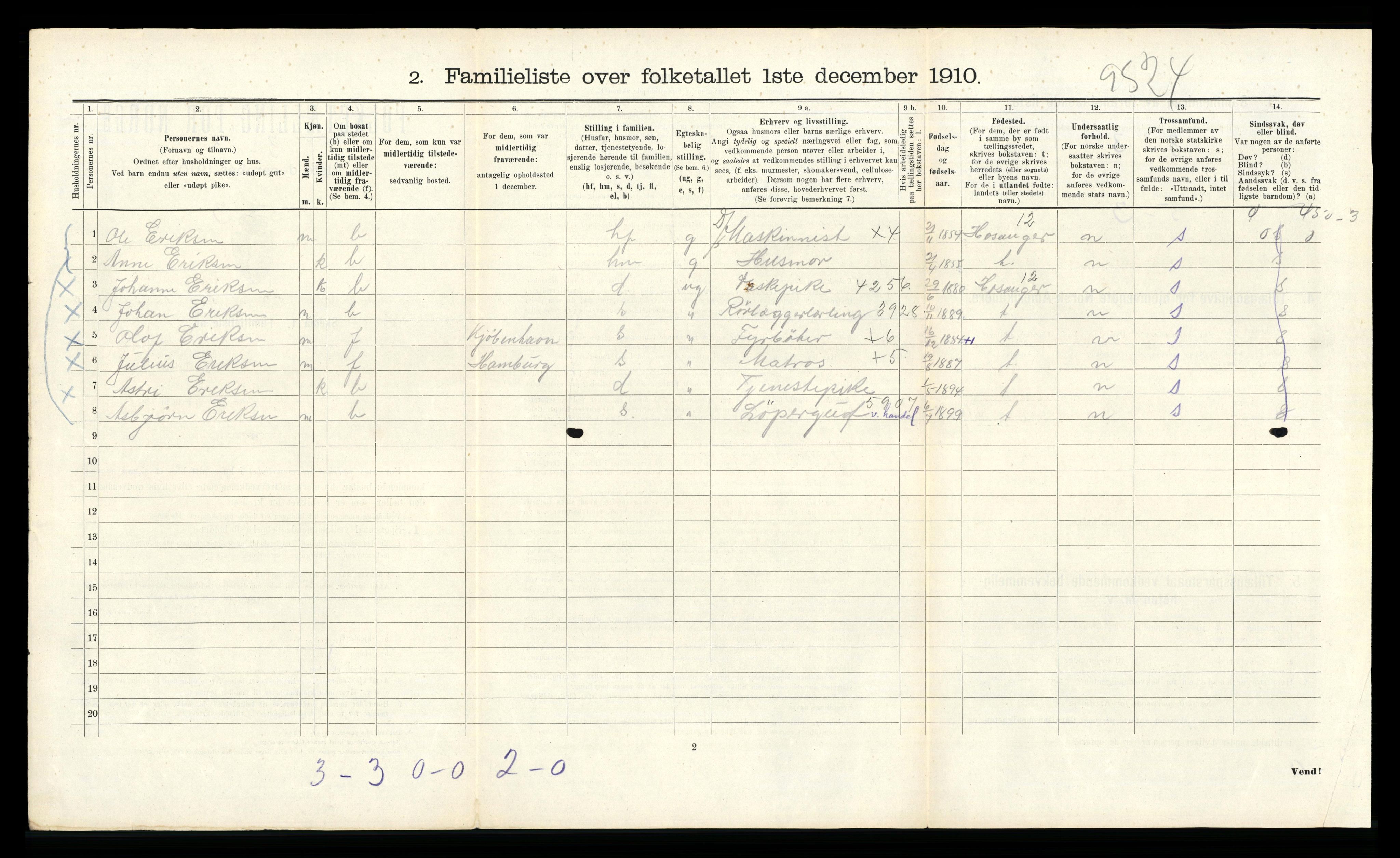 RA, 1910 census for Bergen, 1910, p. 11344