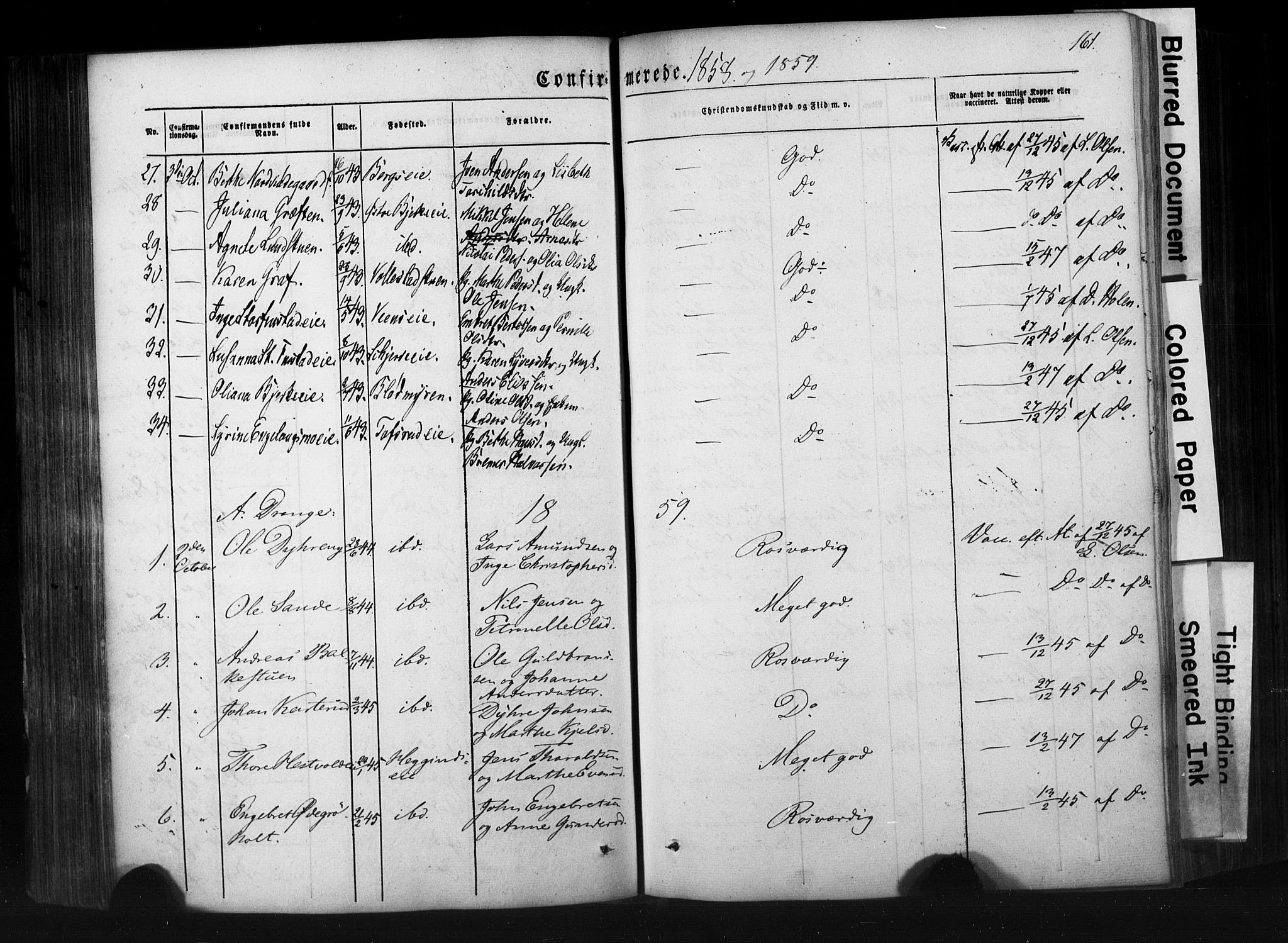 Løten prestekontor, AV/SAH-PREST-022/K/Ka/L0007: Parish register (official) no. 7, 1850-1859, p. 161