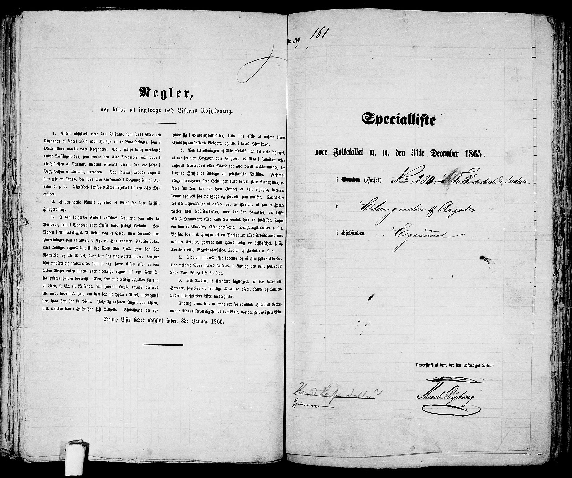 RA, 1865 census for Eigersund parish, Egersund town, 1865, p. 334