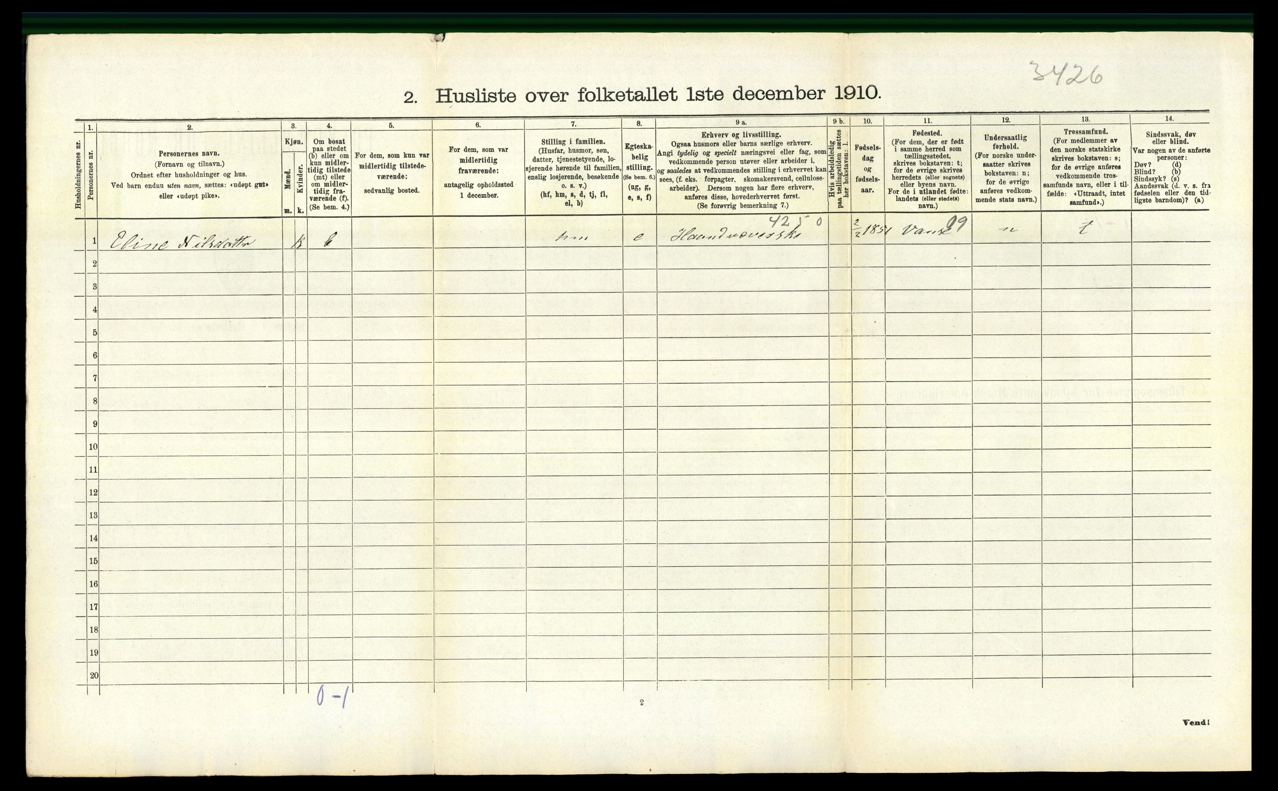 RA, 1910 census for Herad, 1910, p. 349