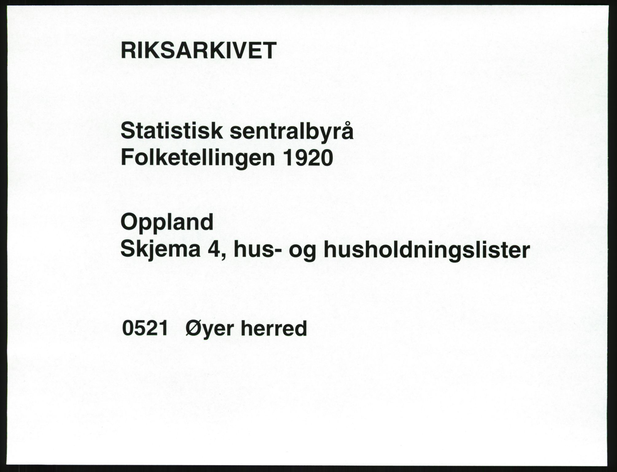 SAH, 1920 census for Øyer, 1920, p. 33