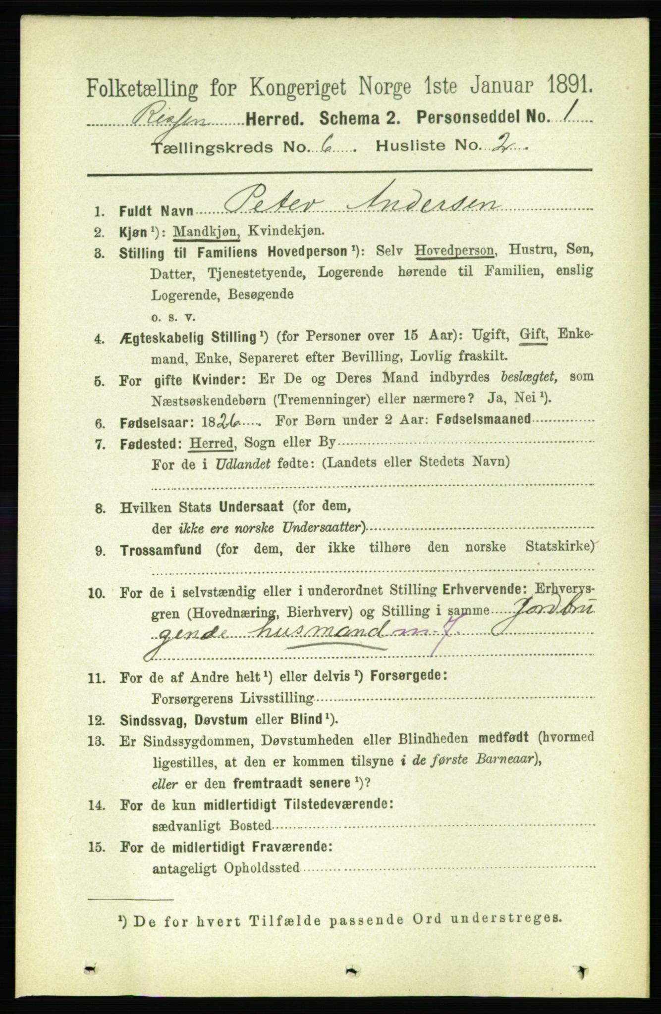 RA, 1891 census for 1624 Rissa, 1891, p. 3307