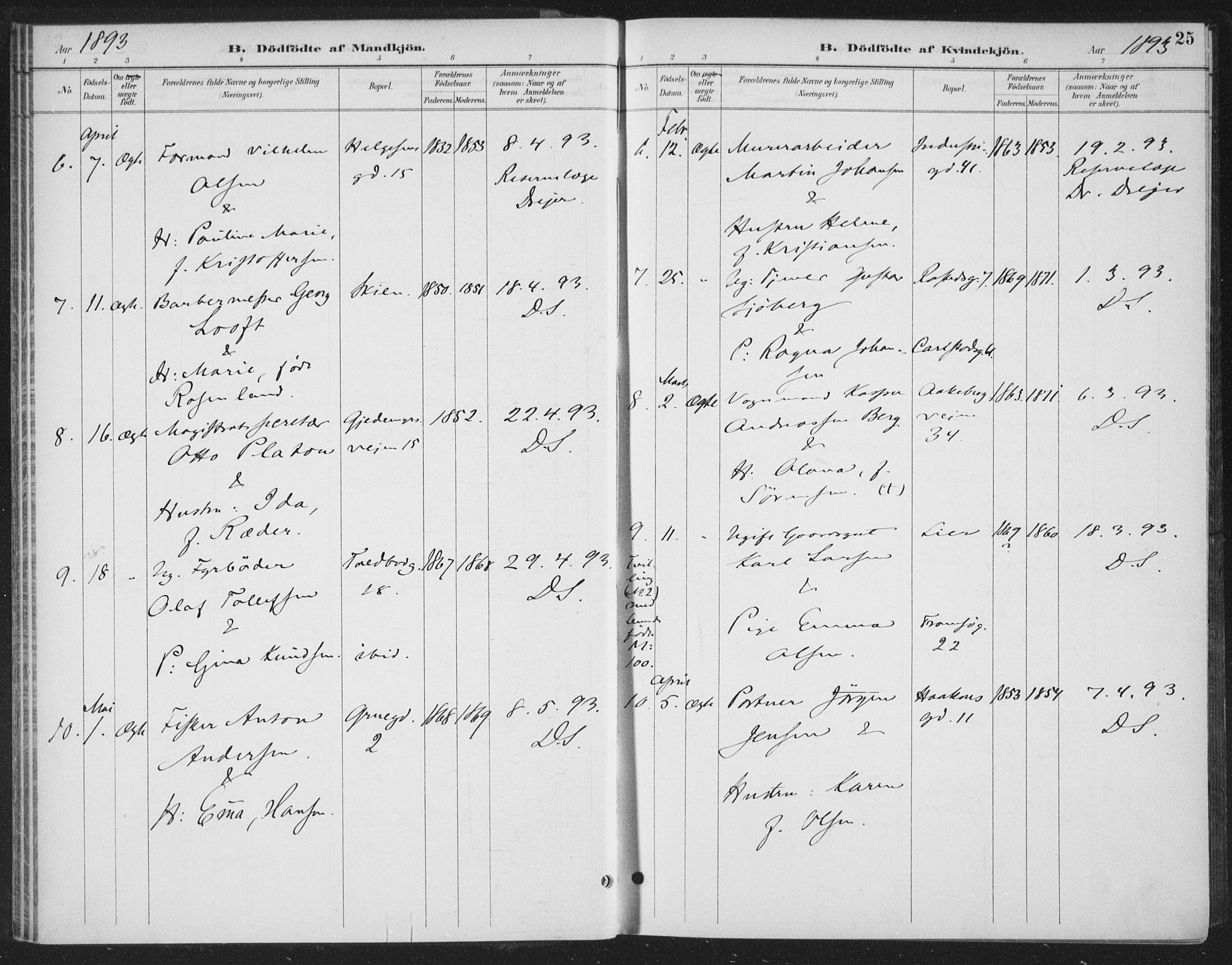 Rikshospitalet prestekontor Kirkebøker, AV/SAO-A-10309b/F/L0010: Parish register (official) no. 10, 1888-1912, p. 25