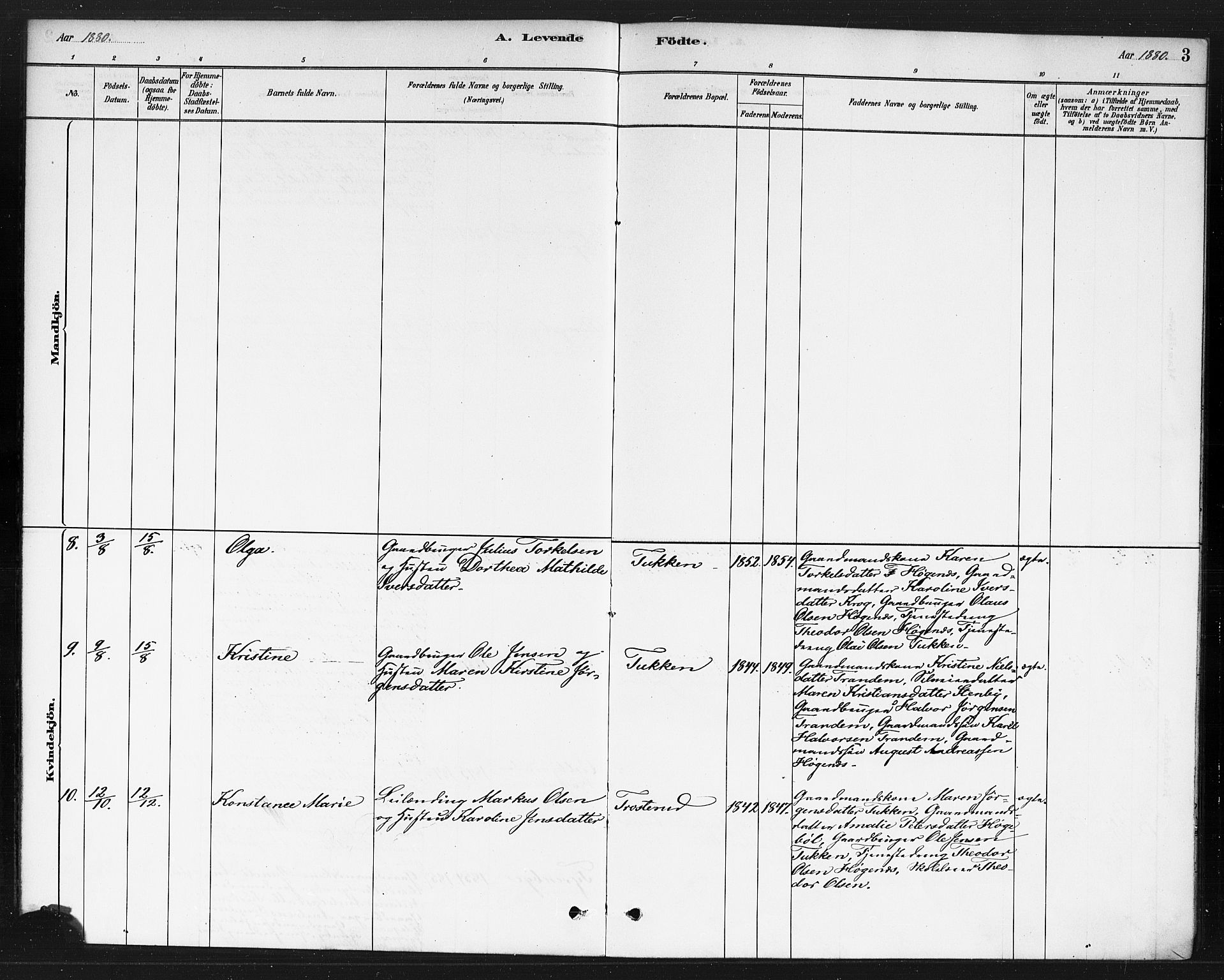 Rødenes prestekontor Kirkebøker, AV/SAO-A-2005/F/Fb/L0001: Parish register (official) no. II 1, 1880-1889, p. 3